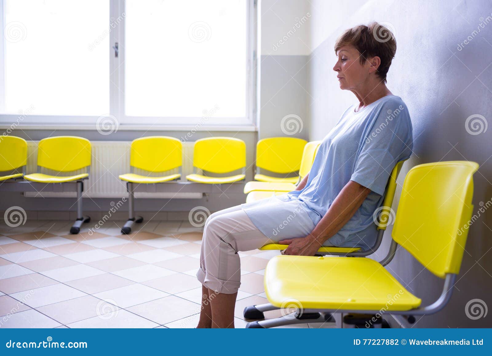 Patient Sitting in a Waiting Room Stock Photo Image of nervous