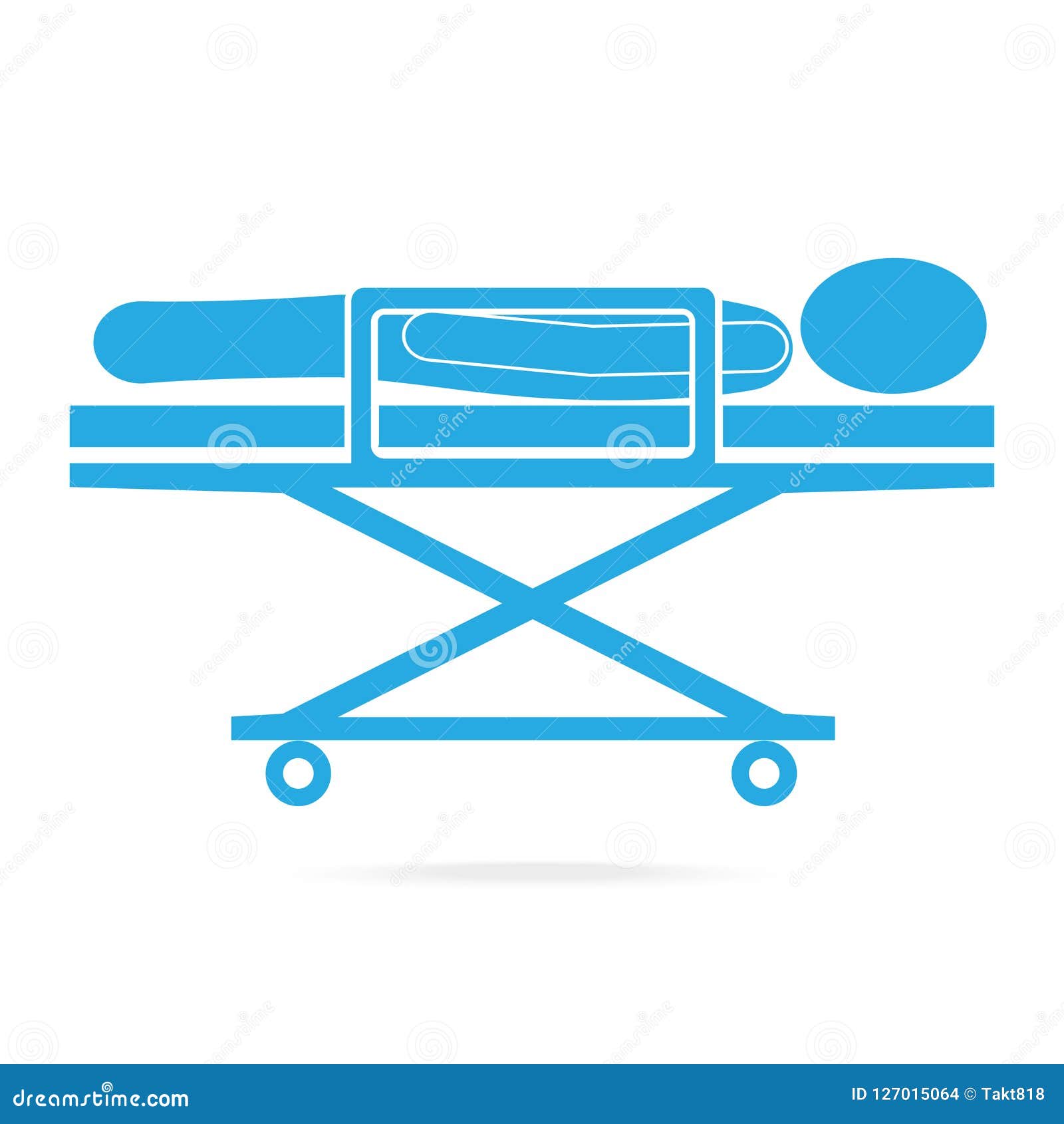 Patient on Stretcher Medical Blue Icon Stock Vector Illustration of symbol, nurse 127015064