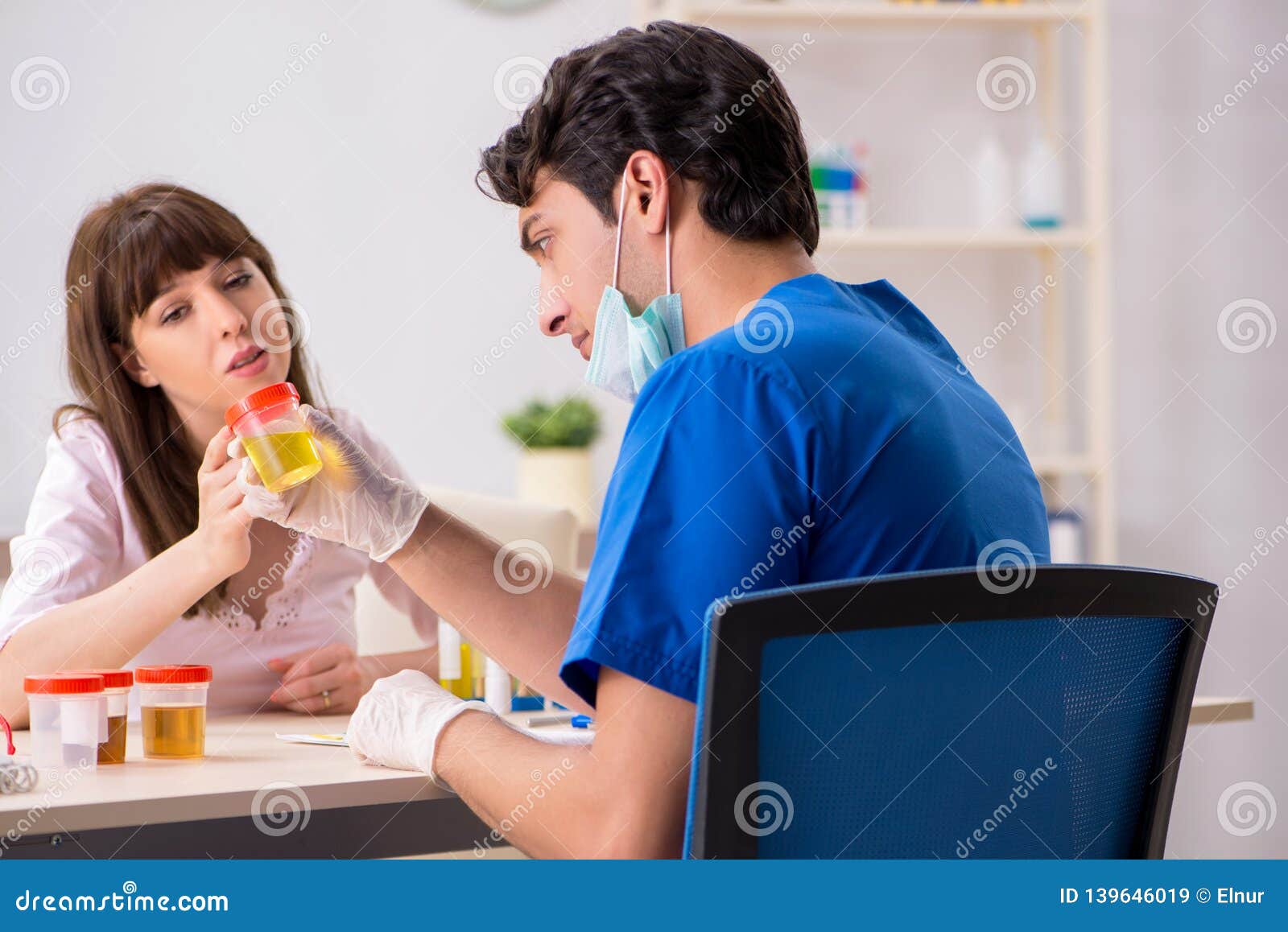 The Patient Visiting Doctor for Urine Test Stock Image Image of fluid, checkup 139646019