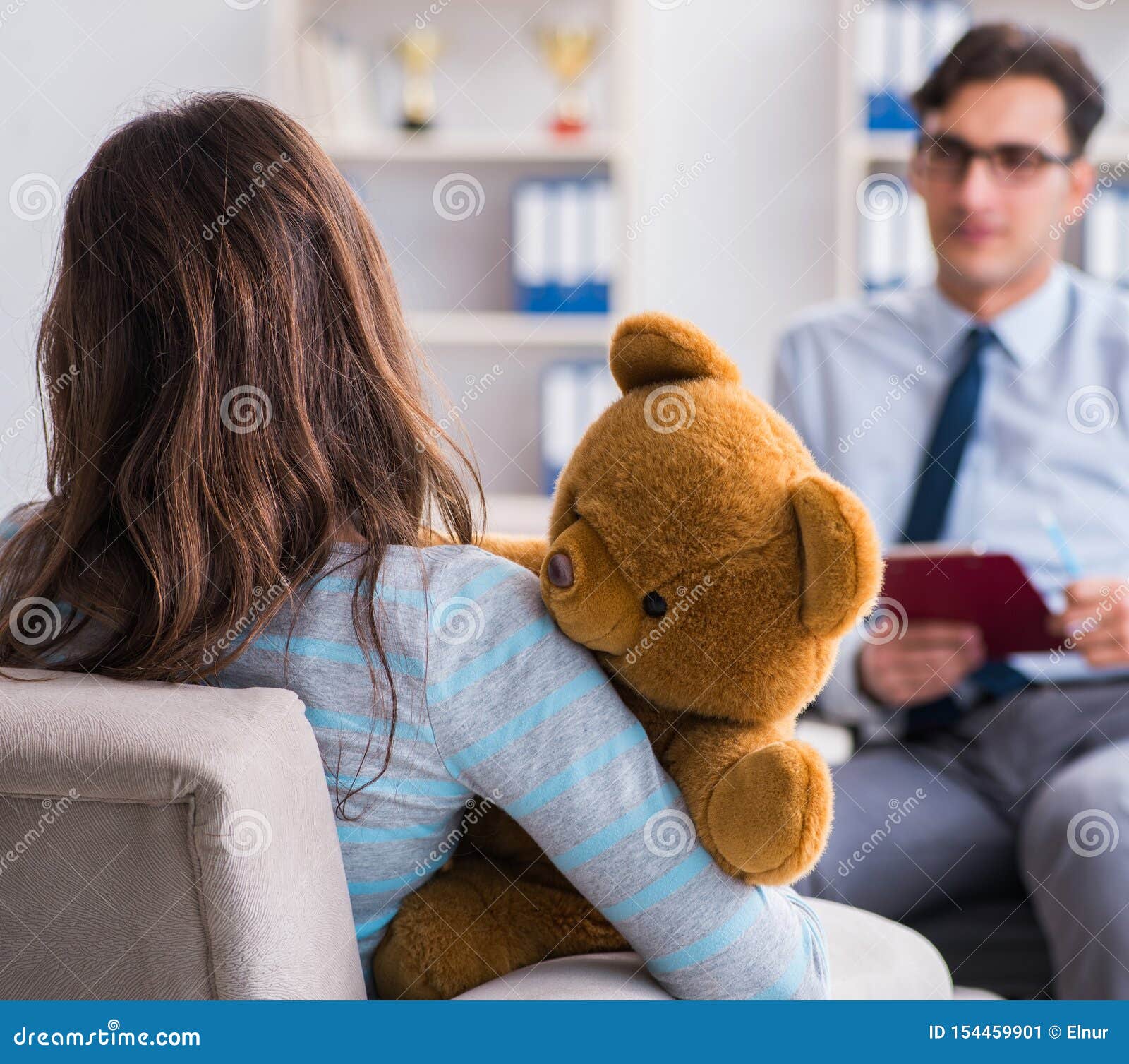 Patient Visiting Psychiatrist Doctor for Examination Stock Image