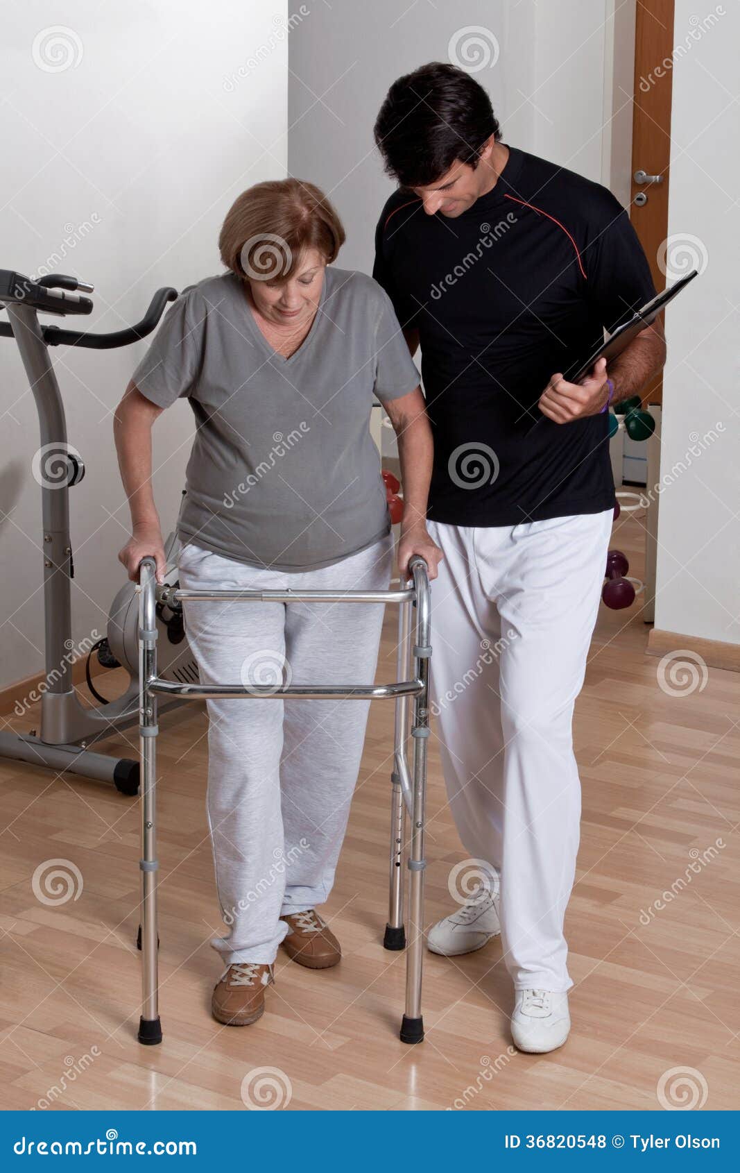 Patient with Walker and Physician Stock Photo Image of healthcare