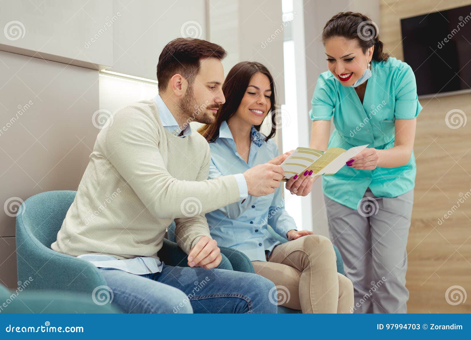 patients consulting the dentist at dental clinic