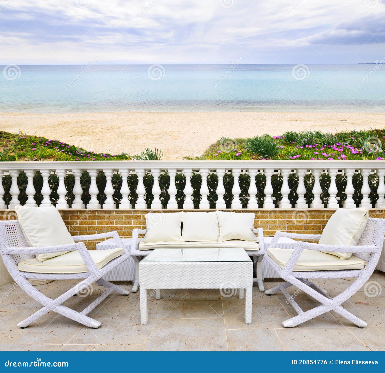 Patio with beach view stock photo. Image of garden, outdoor 20854776