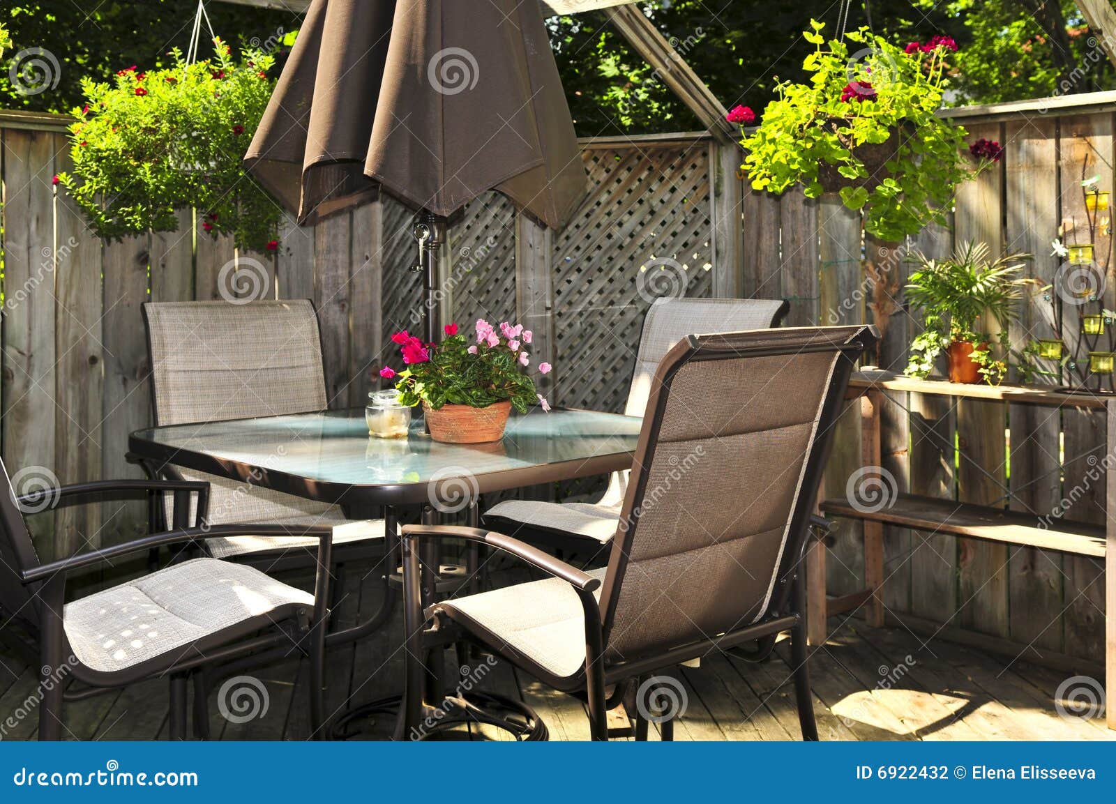 Patio furniture on a deck stock photo. Image of furnishing 6922432