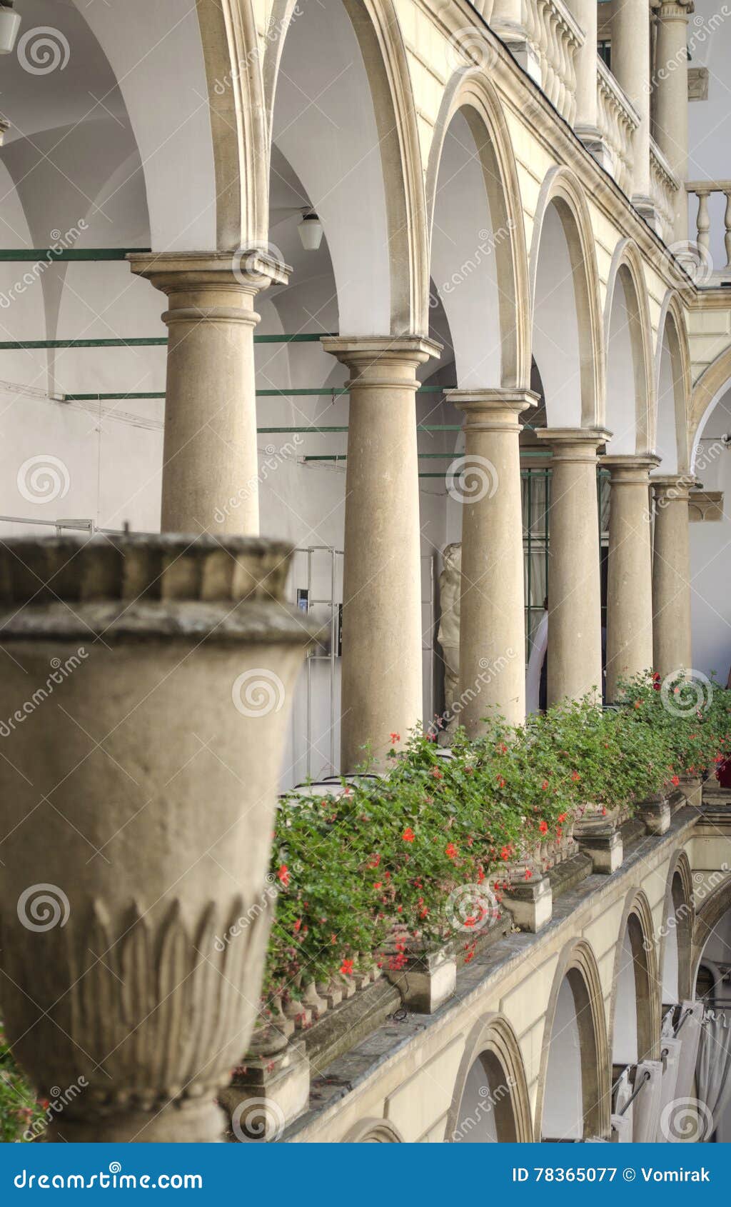 Patio in the Italian style stock image. Image of balusters 78365077
