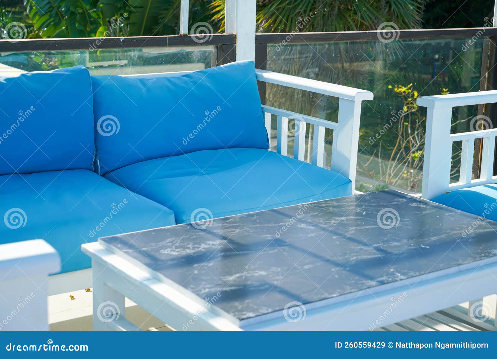 Patio Outdoor Chair and Table Stock Image Image of cushion, outside