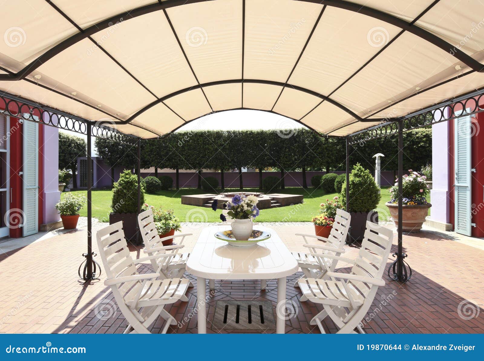 Patio in villa stock photo. Image of terrace, outdoor 19870644