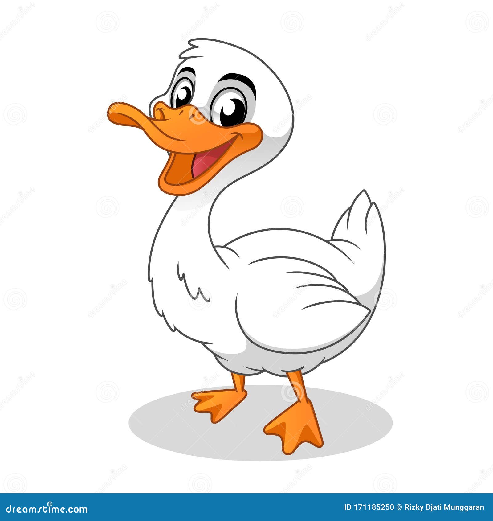 Pato Feliz, Animal De Pájaro, Mascota Ilustradora Vectorial De Caricatura,  En Fondo Blanco Aislado Ilustración del Vector - Ilustración de insignia,  agua: 171185250