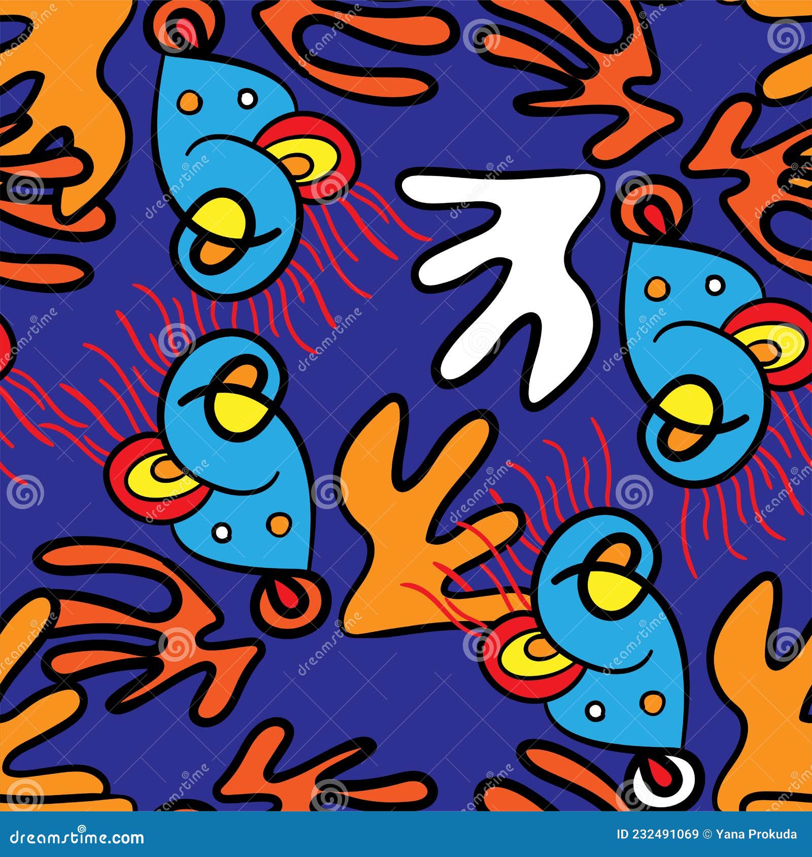 Patrón Abstracto único Sin Fisuras Con Elementos Psicodélicos De Dibujos  Animados Ilustración del Vector - Ilustración de psicodélico, pintada:  232491069