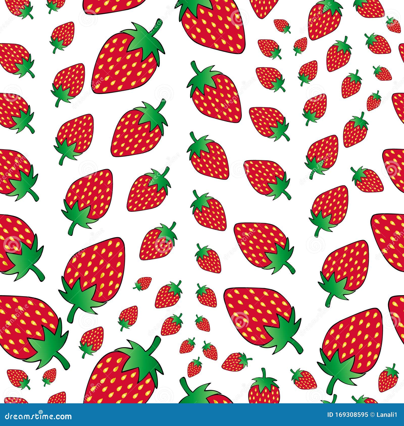 Patrón De Fresas Jugosas Berry Brillante Con Semillas Ilustración De  Material Vectorial En Un Fondo Aislado Ilustración del Vector - Ilustración  de colores, interminable: 169308595