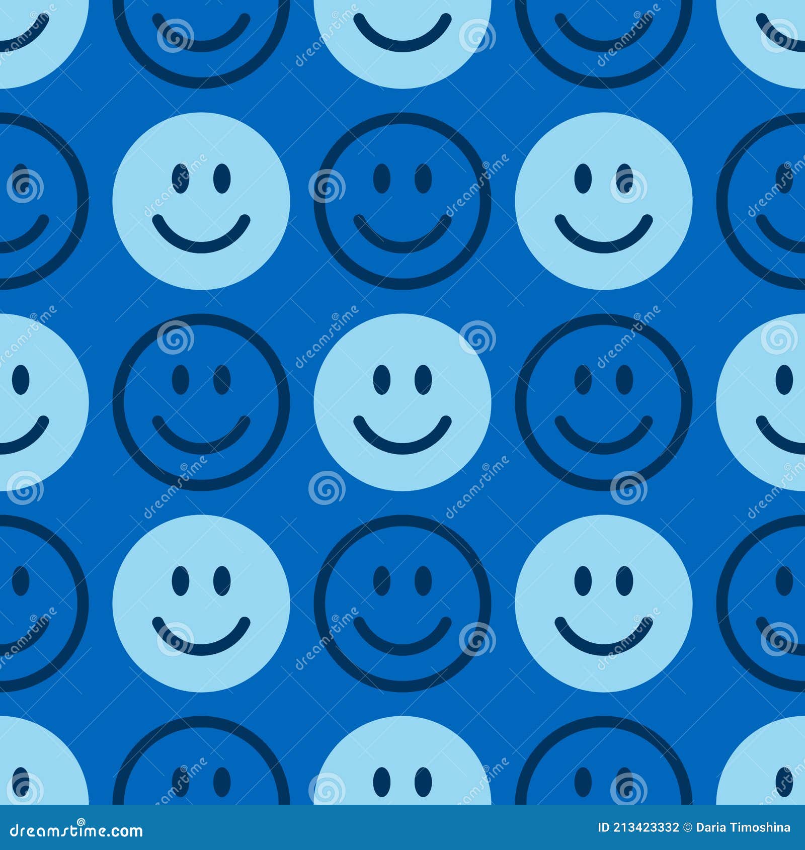 Patrón De Icono De Sonrisa. Caras Felices Sobre Fondo Azul. Fondo Abstracto  Vectorial Ilustración del Vector - Ilustración de contexto, wallpaper:  213423332