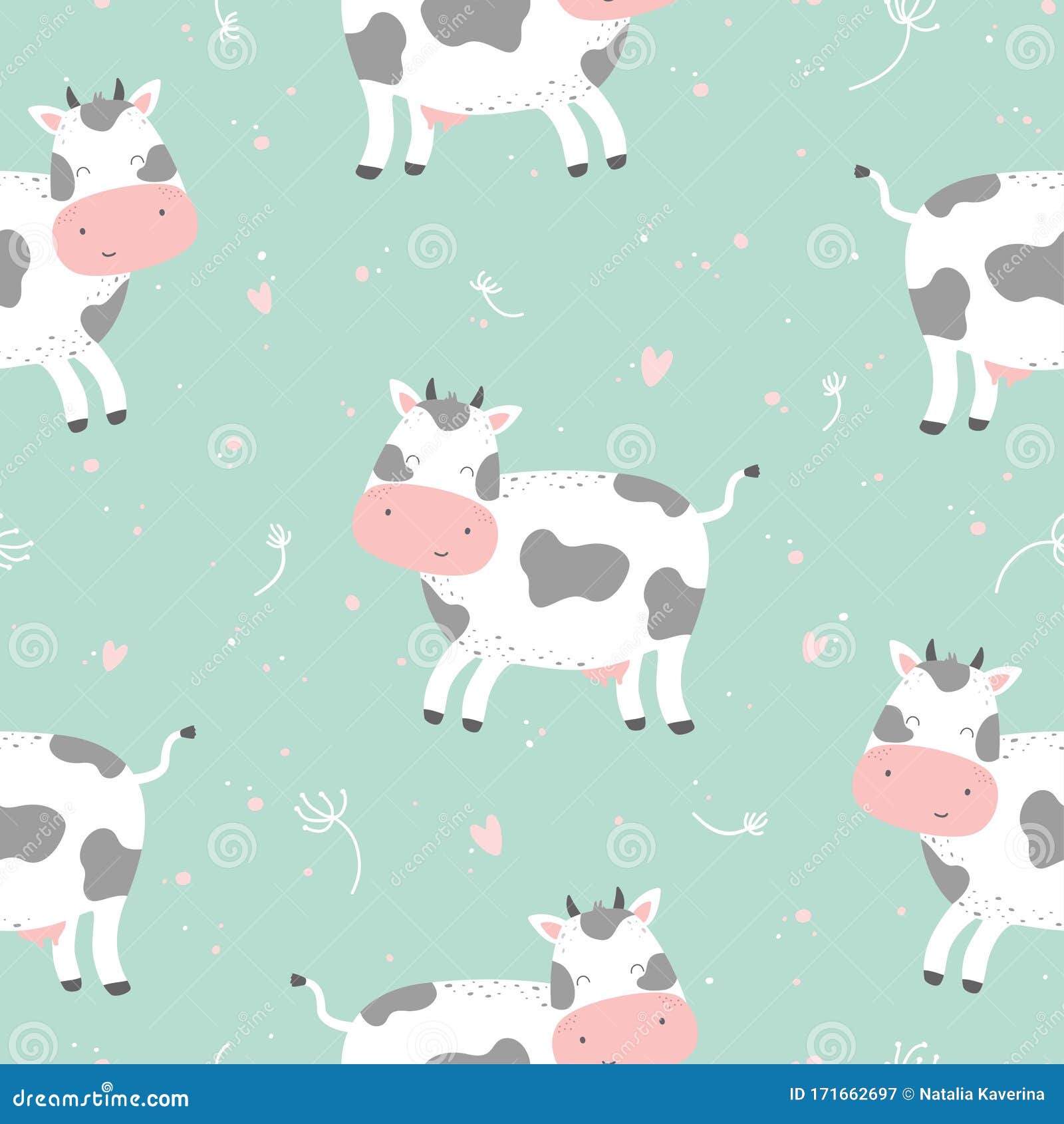 Patrón de puntos punto de Vaca Vacas dibujos animados de impresión Animal Lindo Arte Gráfico Teléfono Caso Cubierta