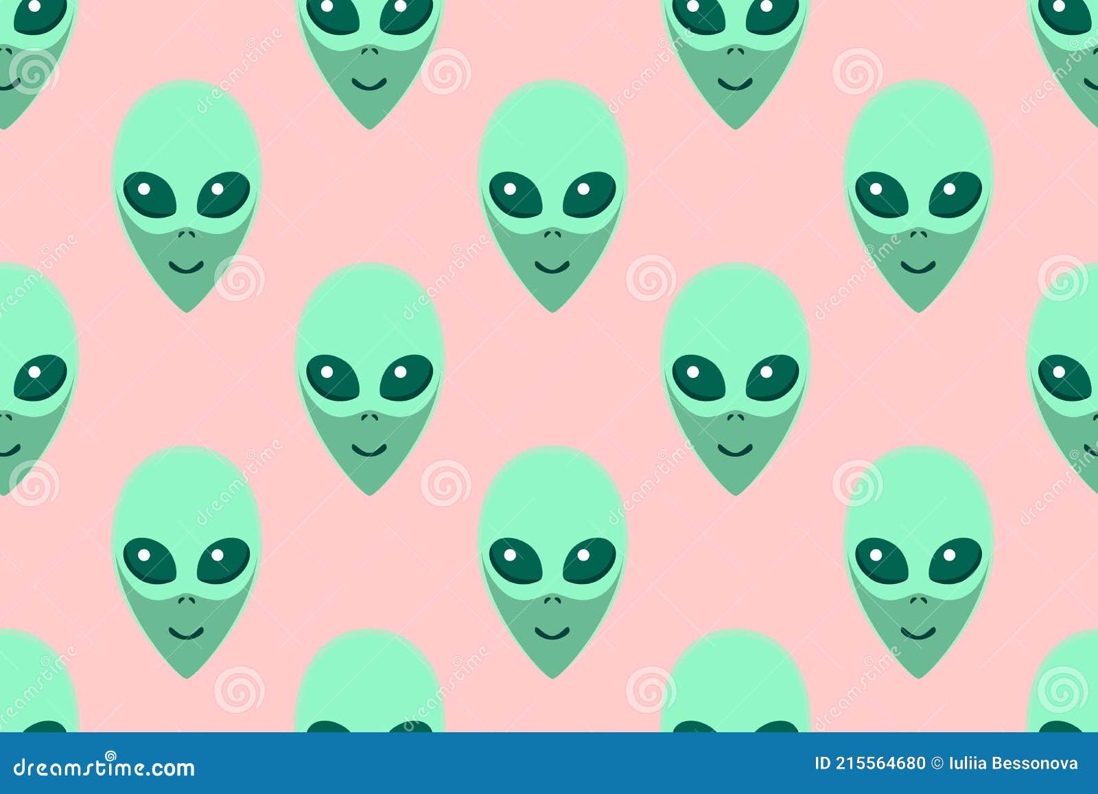 Patrón Sin Fisuras Con Alienígenas Cabezas Verdes. Ufo Humanoides  Interminable Fondo Aislado. Sonrientes Visitantes Marcianos. Vec  Ilustración del Vector - Ilustración de extraterrestre, rosa: 215564680