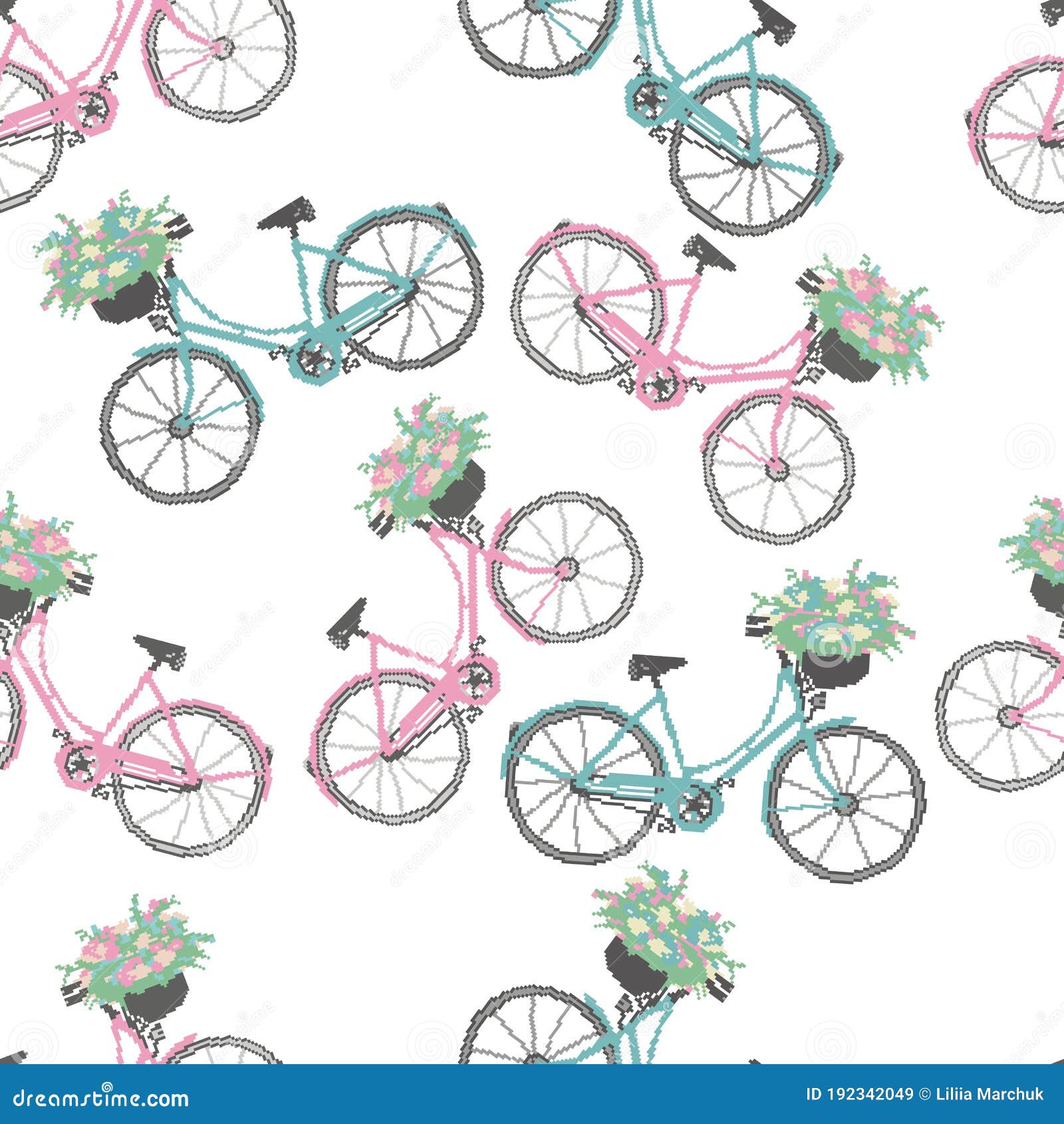 Patrón Sin Fisuras Vectorial Con Bicicletas. Diseños Adecuados Para Los  Sitios Web De Los Fondos De Escritorio Textiles Ilustración del Vector -  Ilustración de cubo, paseo: 192342049