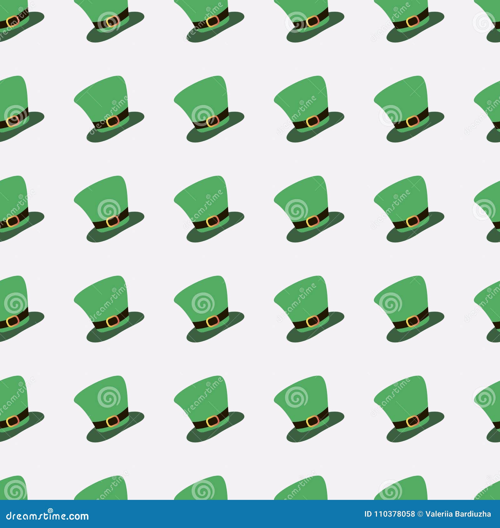 Patrick`s Day, Seamless Pattern with Green Leprechaun Hat. Stock Vector ...