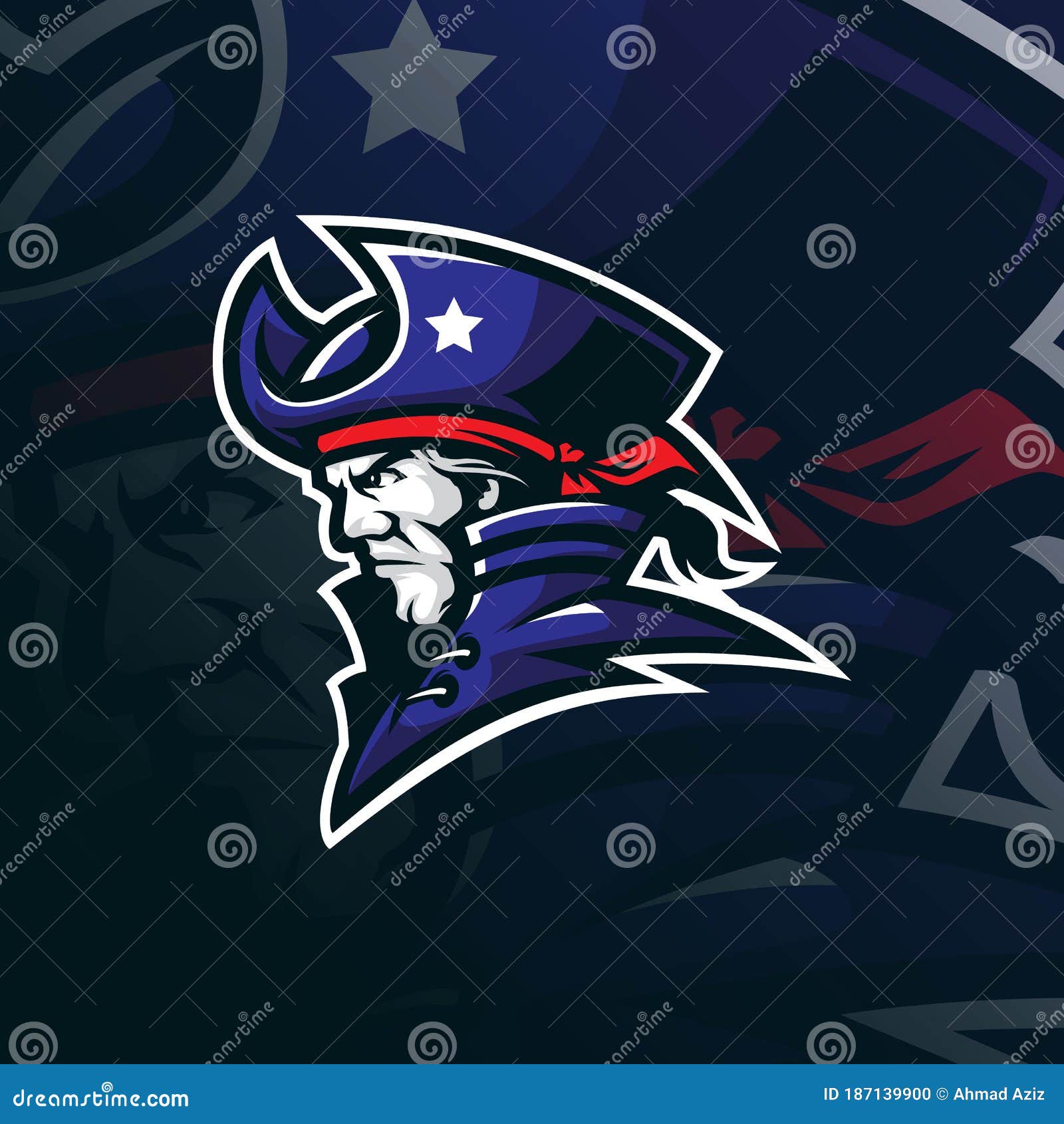 patriot mascot logo   with modern  concept style for badge, emblem and t shirt printing. patriot head
