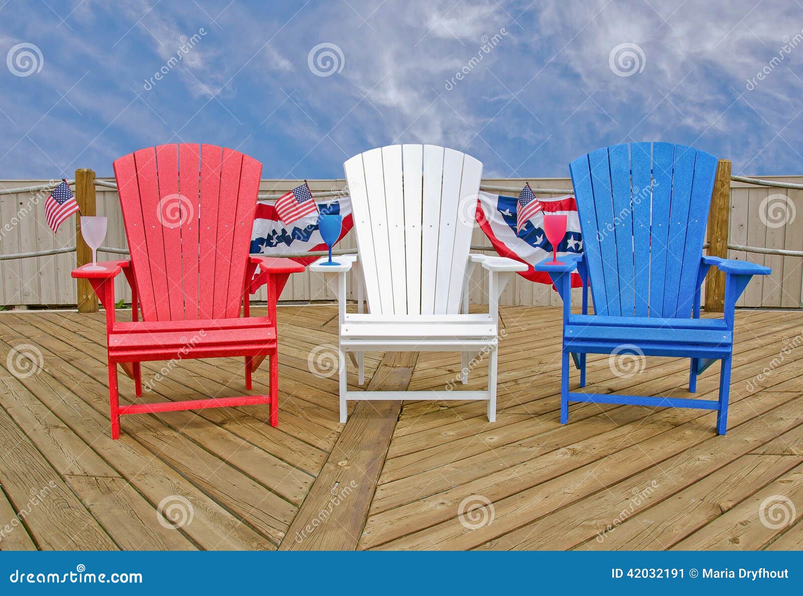 Patriotic Adirondack Chairs Stock Image - Image: 42032191