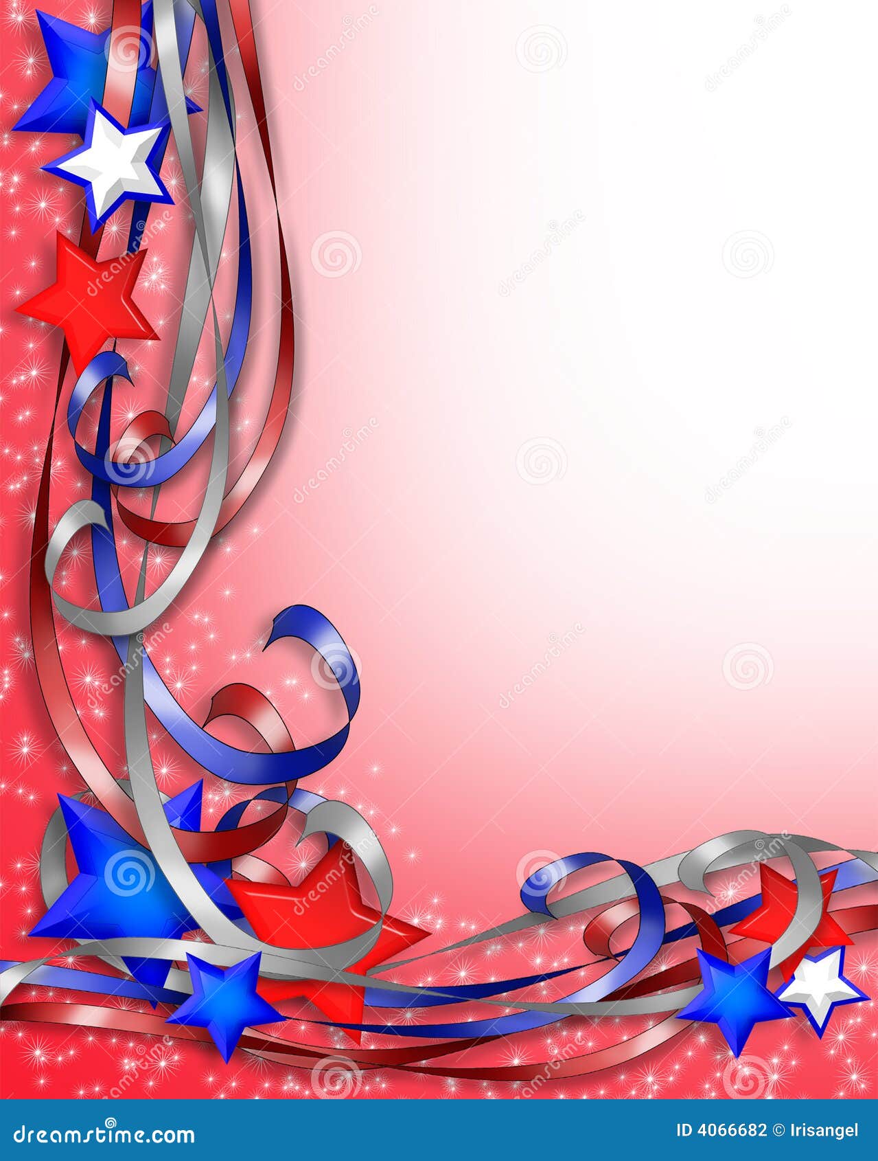 patriotic border stars and ribbons
