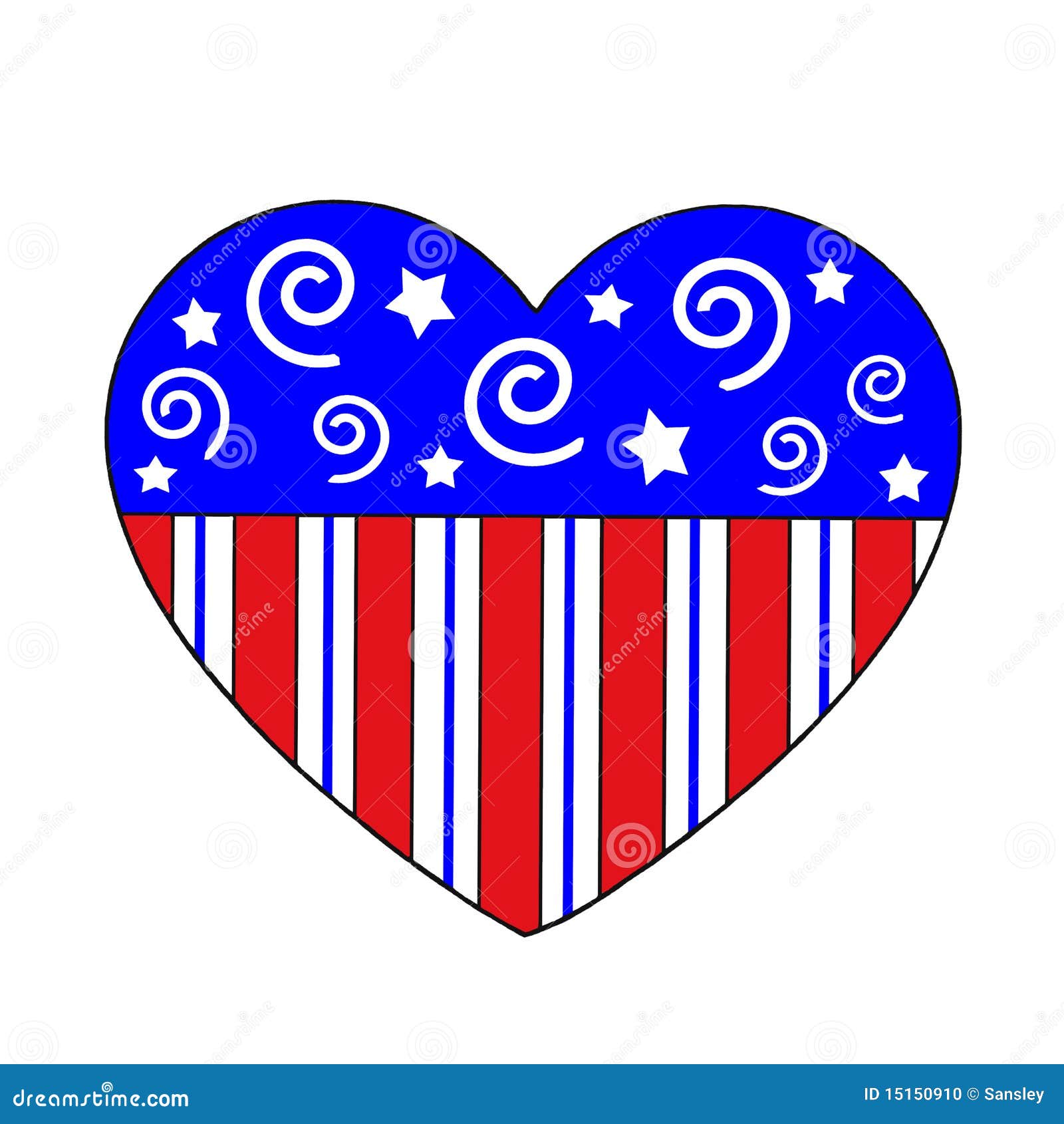 Patriotic Heart Stock Illustration Illustration Of Shape 15150910