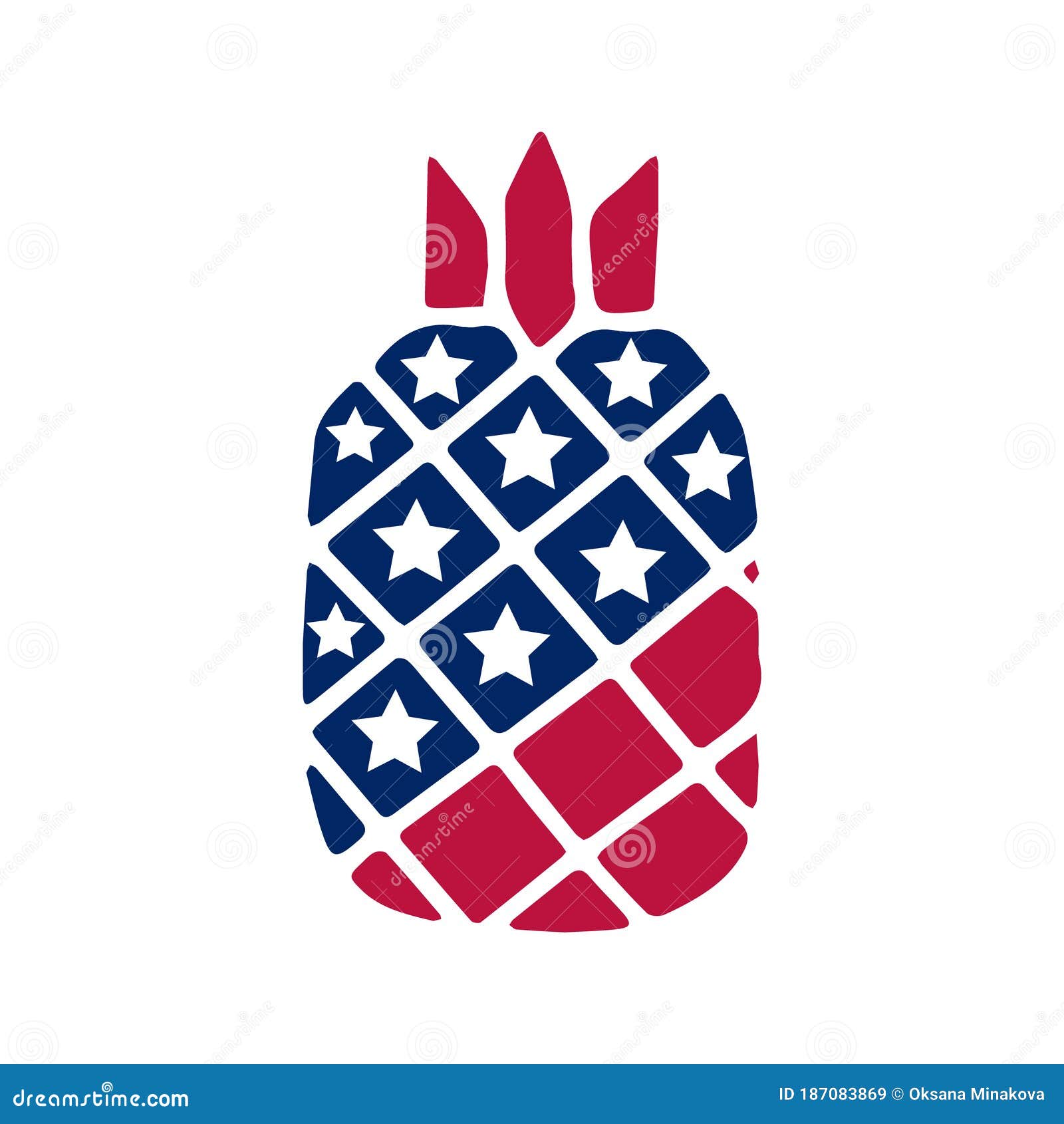 Download Patriotic Pineapple Icon Isolated On White Background ...