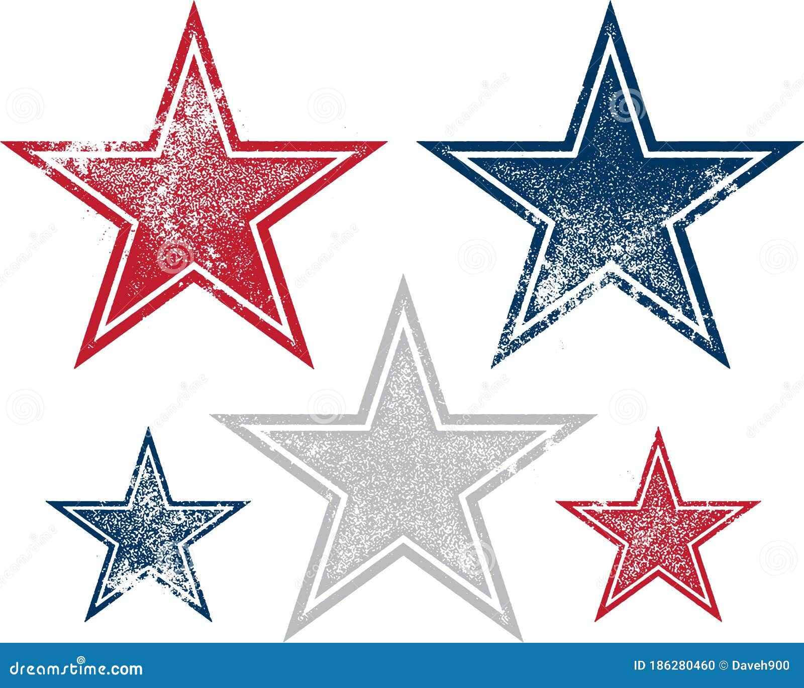patriotic red white and blue grunge stars