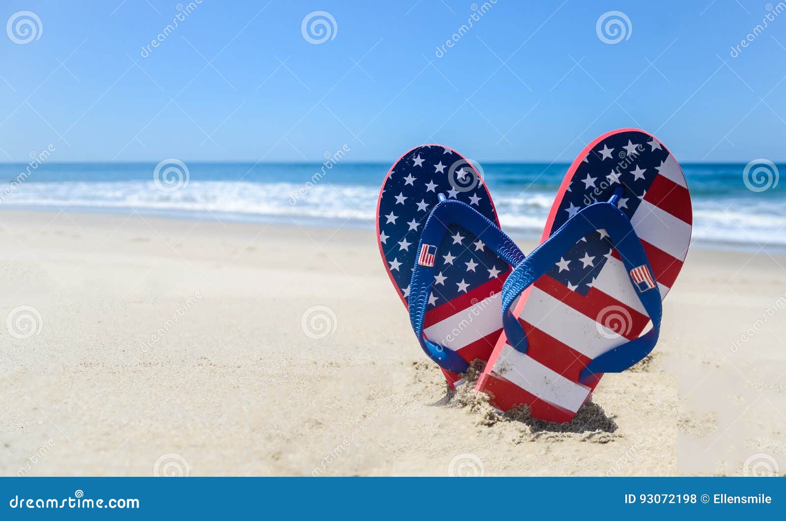patriotic usa background on the sandy beach