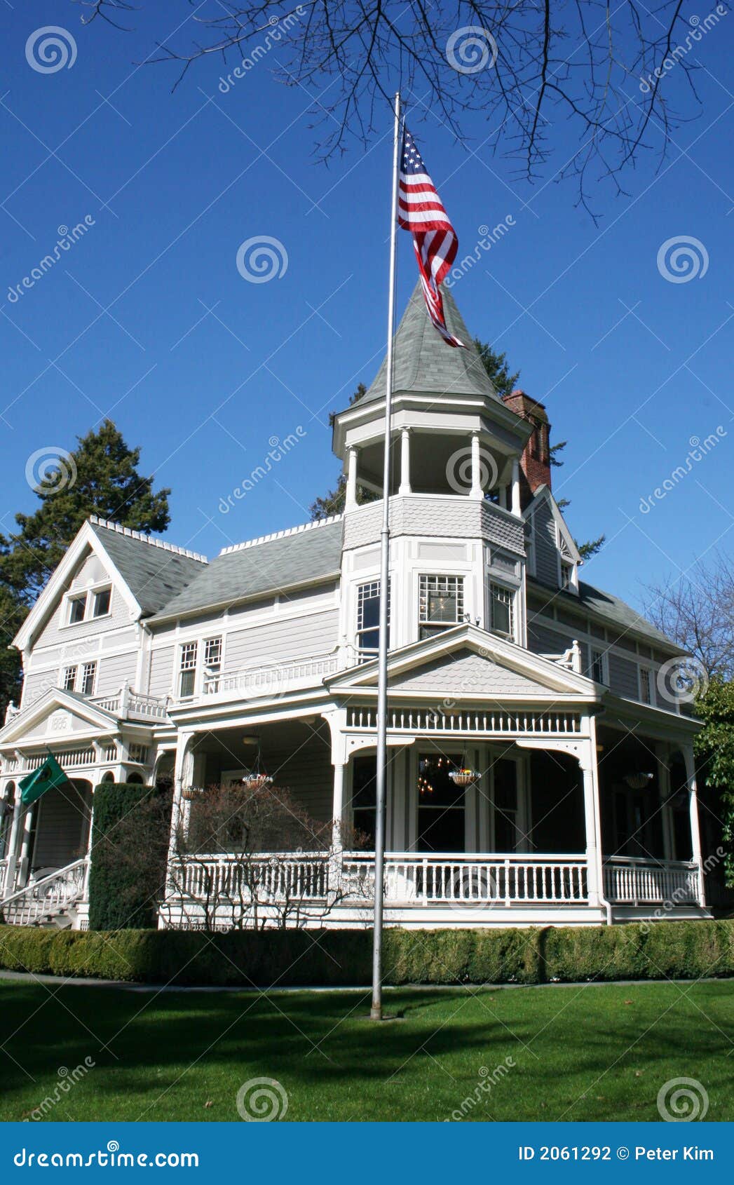 Patriotic Victorian home stock photo. Image of building 2061292