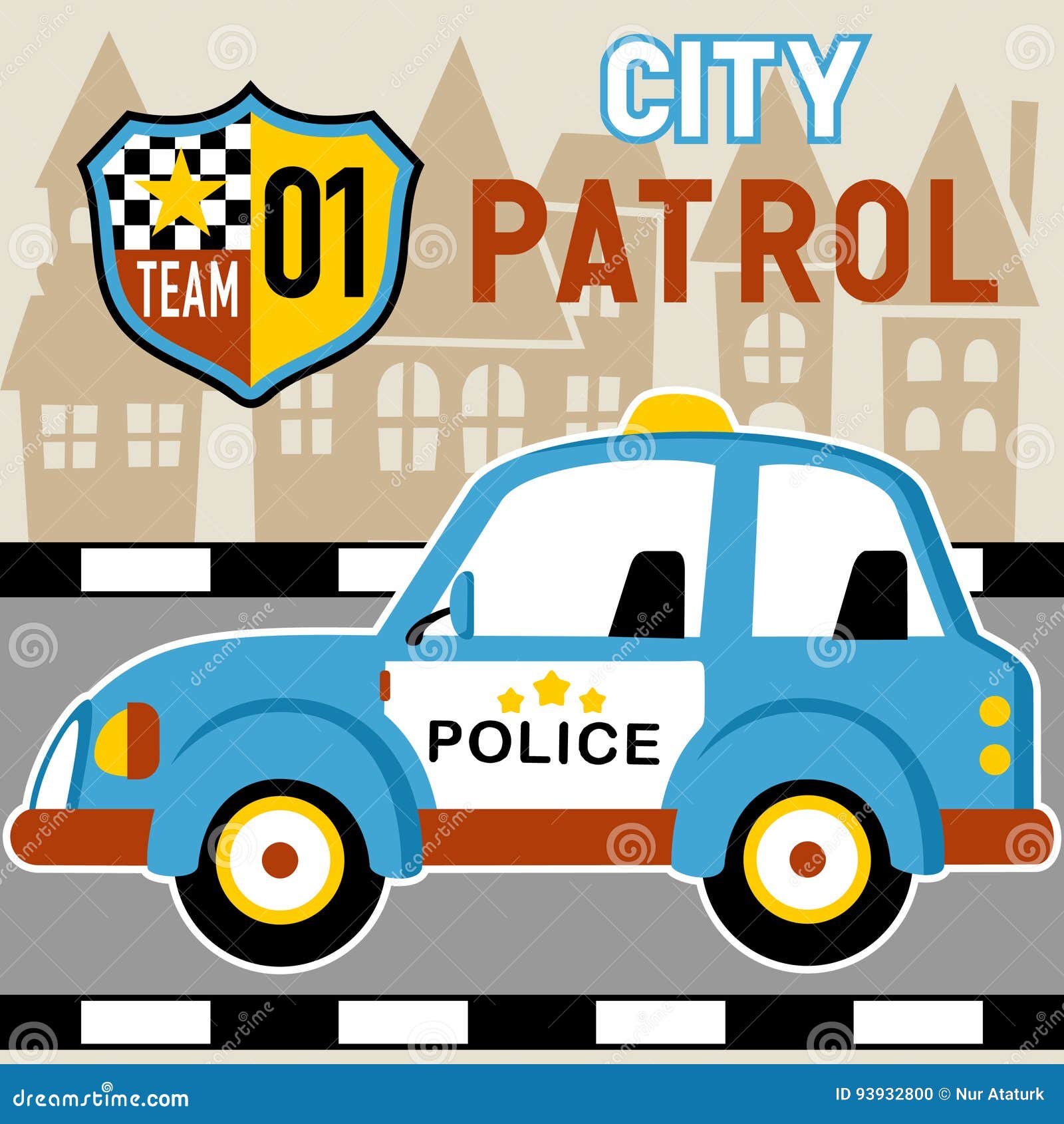 Cartoon rhinoceros traffic cop coloring Royalty Free Vector