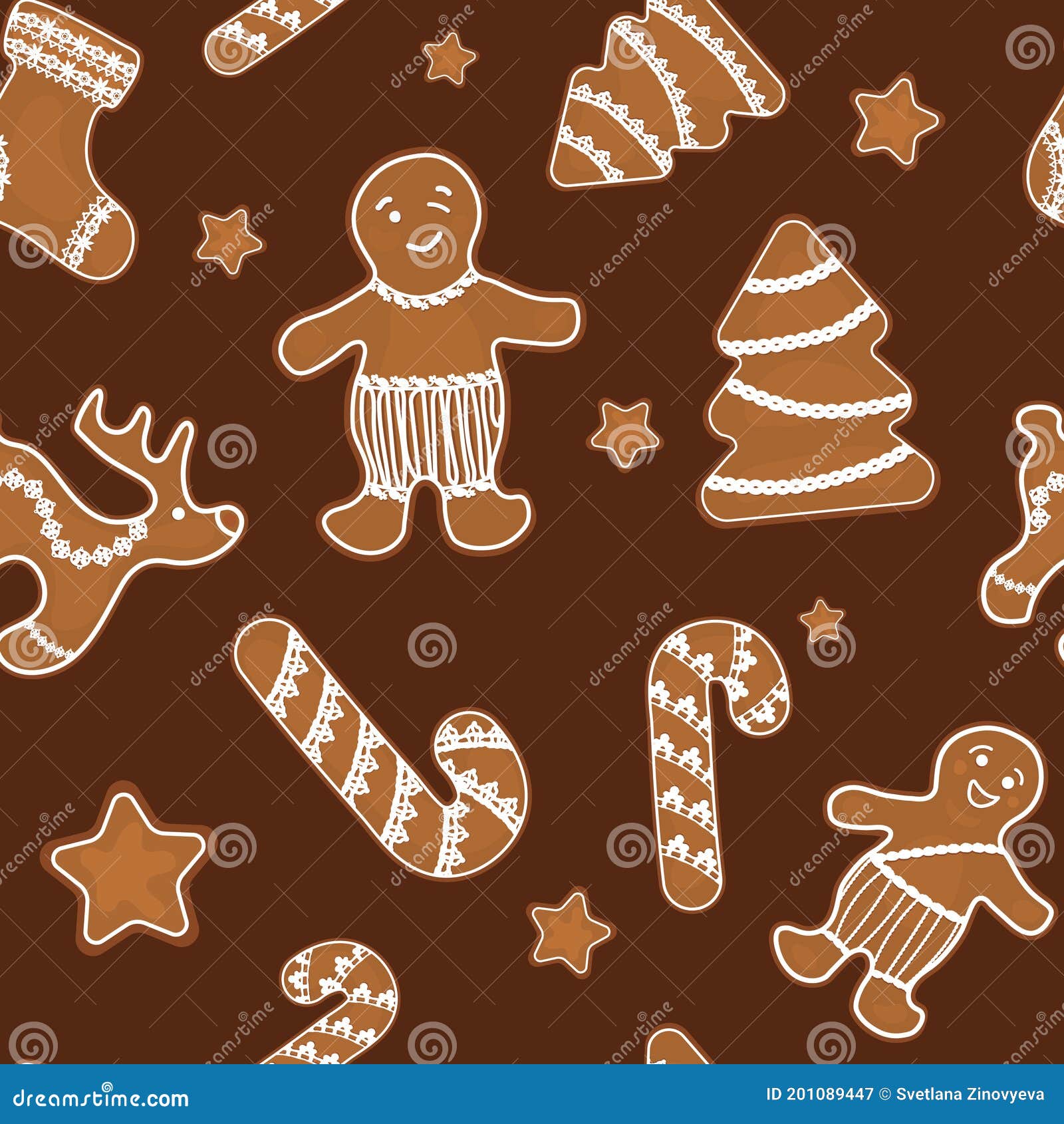 Prediken knop zeemijl Patroon Met Kerst-herten Van Gingerbrood En Bomen Met Openwerkvlecht Voor  Decoratie Vector Illustratie - Illustration of kerstmis, cadeau: 201089447