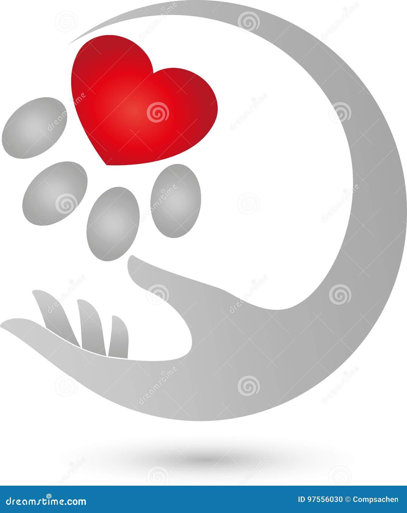 Patte Du S De Chat Avec Le Coeur Et La Main Coeur Pour Le Logo De Chats Illustration De Vecteur Illustration Du Leopard Celebrez