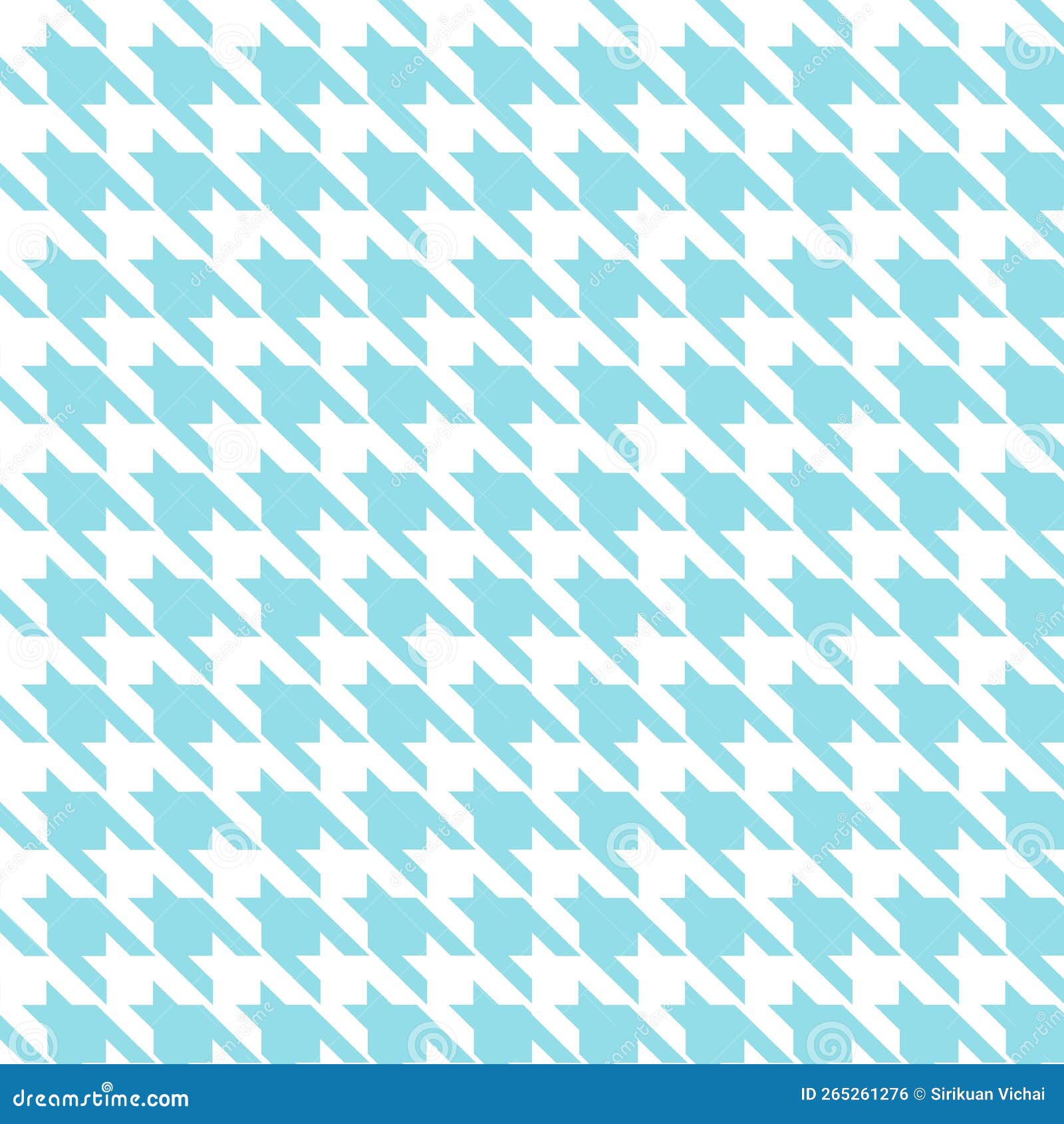 Houndstooth Seamless Patterns, Blue and White Stock Illustration