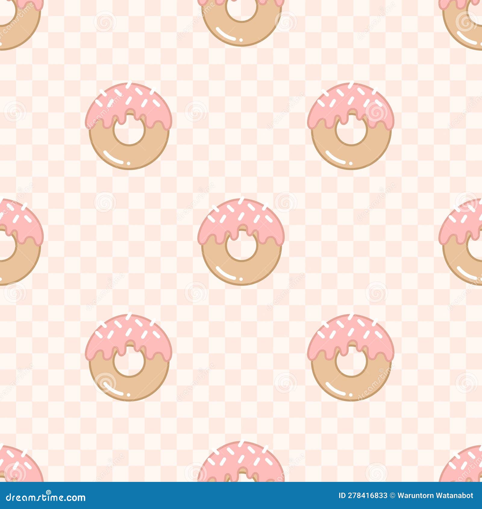 Cute Pink Pastel Sweets Donut Bakery Pattern Stock Vector