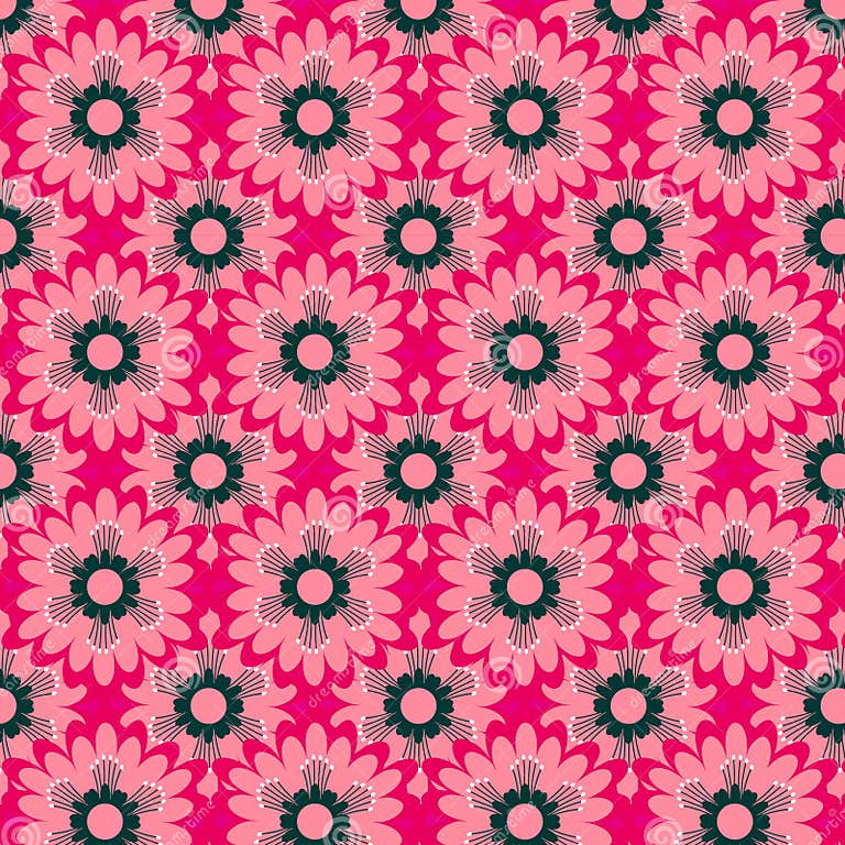 Elegant Seamless Geomatric Floral Pattern Vector Design Stock Vector