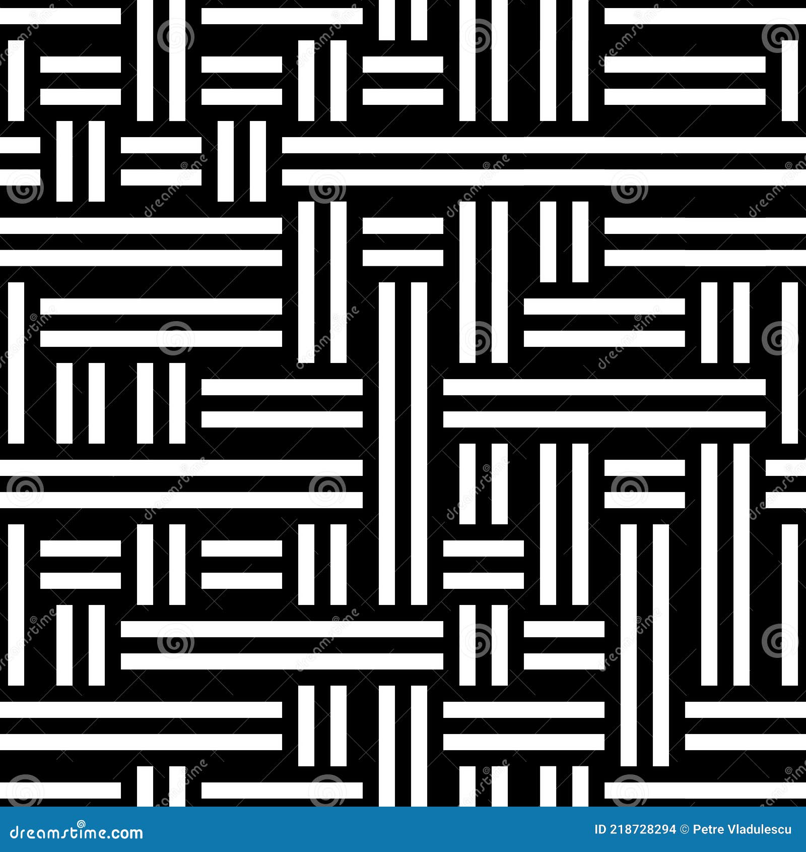 Pattern with Black and White Lines 8337, Modern Stylish Image. Stock