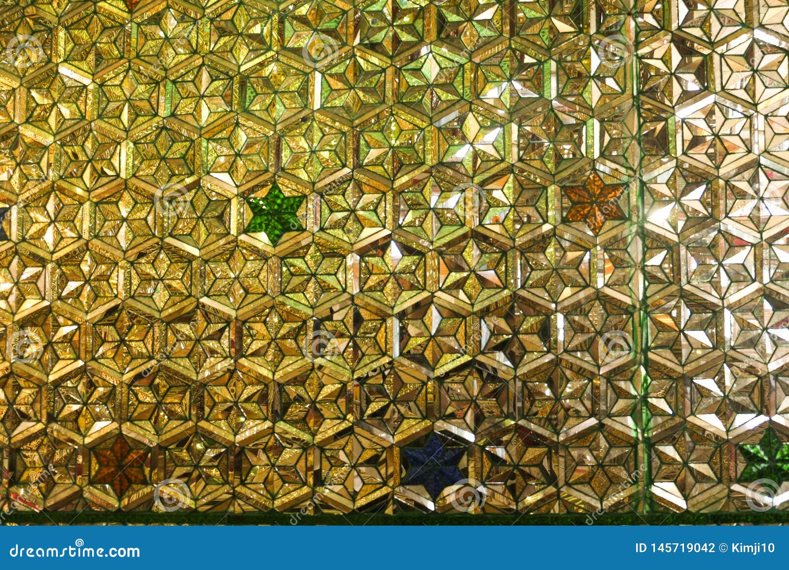 the pattern is decorated with gold decorated with beautiful patterns.wall pattern in boda town pagoda, yangon myanmar.