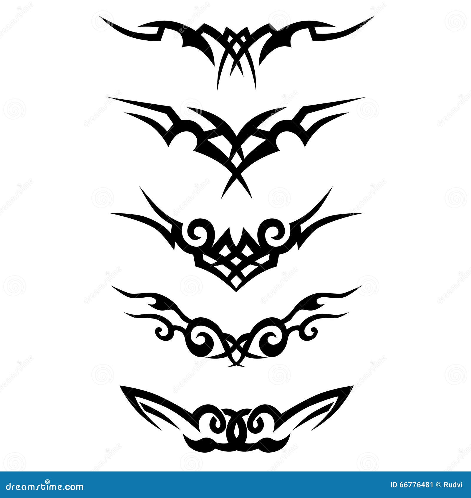 Tribal Designs. Tribal Tattoos. Art Tribal Tattoo. Vector Sketch of a Tattoo.  Stock Illustration - Illustration of gothic, back: 66776481