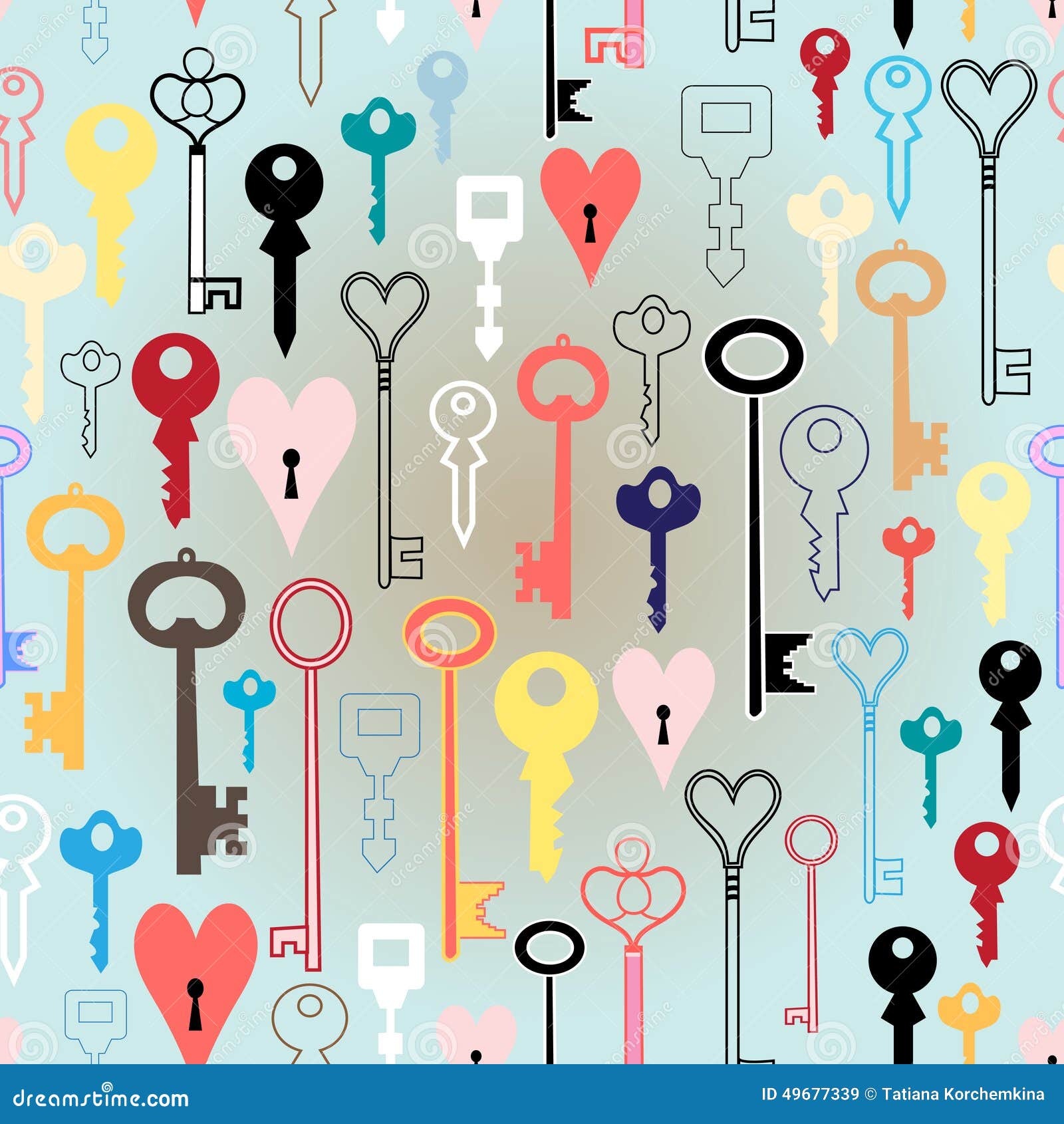 Pattern of different keys stock vector. Illustration of repeat 49677339