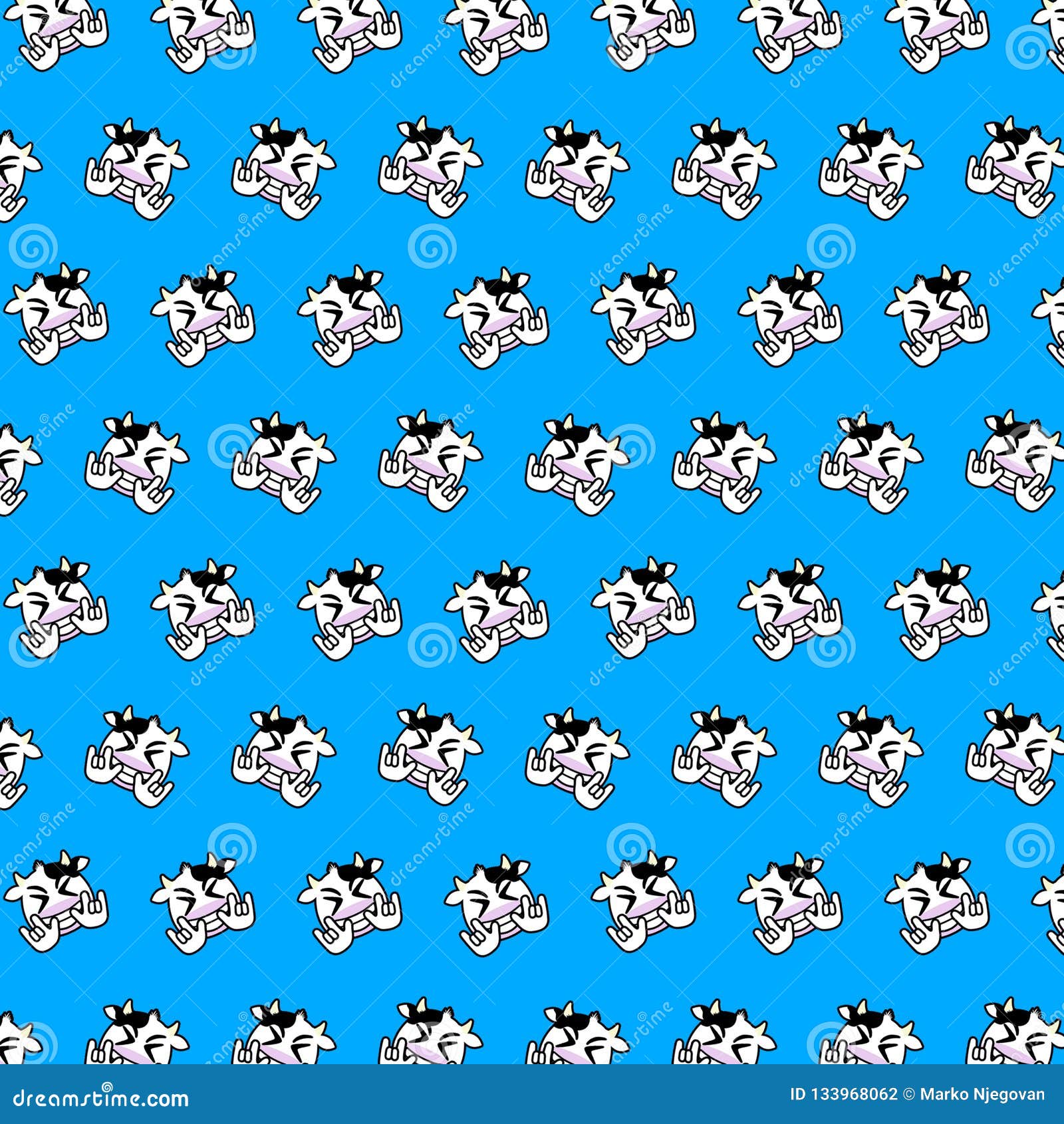 Cow emoji pattern 75 stock illustration. Illustration of black
