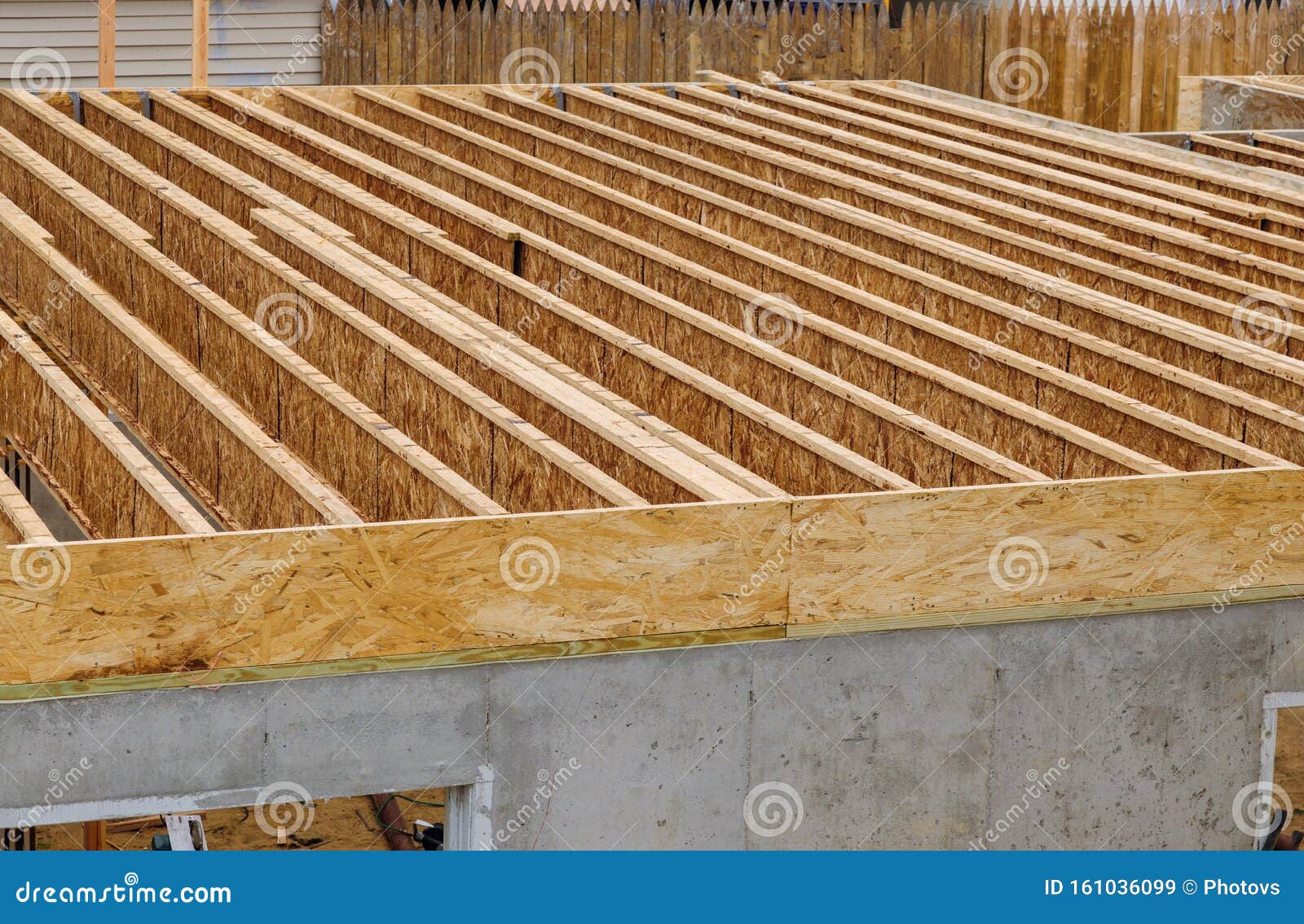 A Pattern Of Floor Joist In A New Construction Stock Image Image