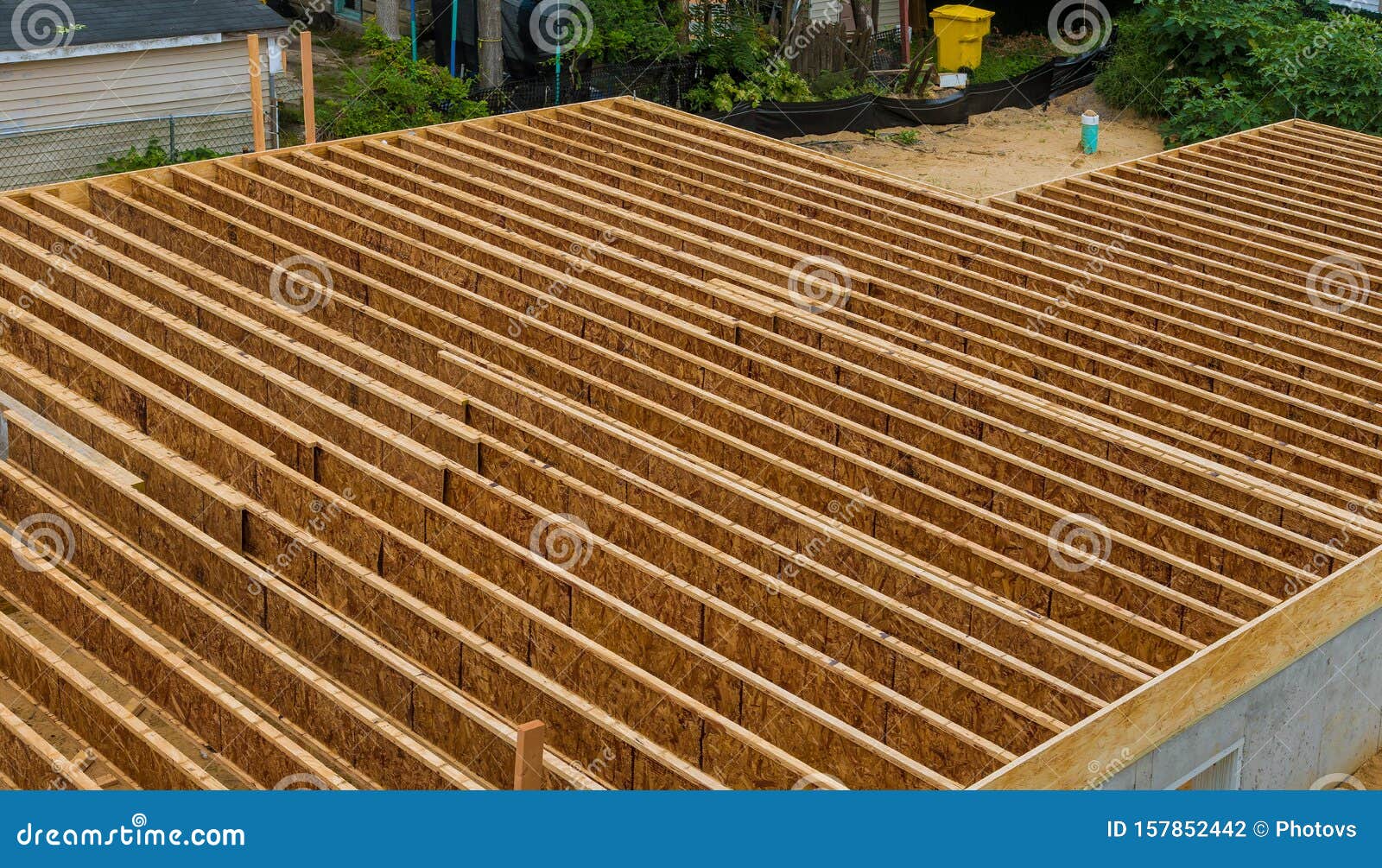 A Pattern Of Floor Joist In A New Construction Stock Photo Image