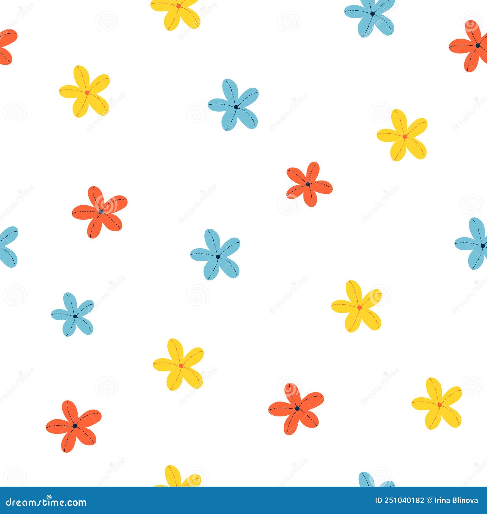 Pattern Fresh Cute Colorful Flower Background Stock Vector