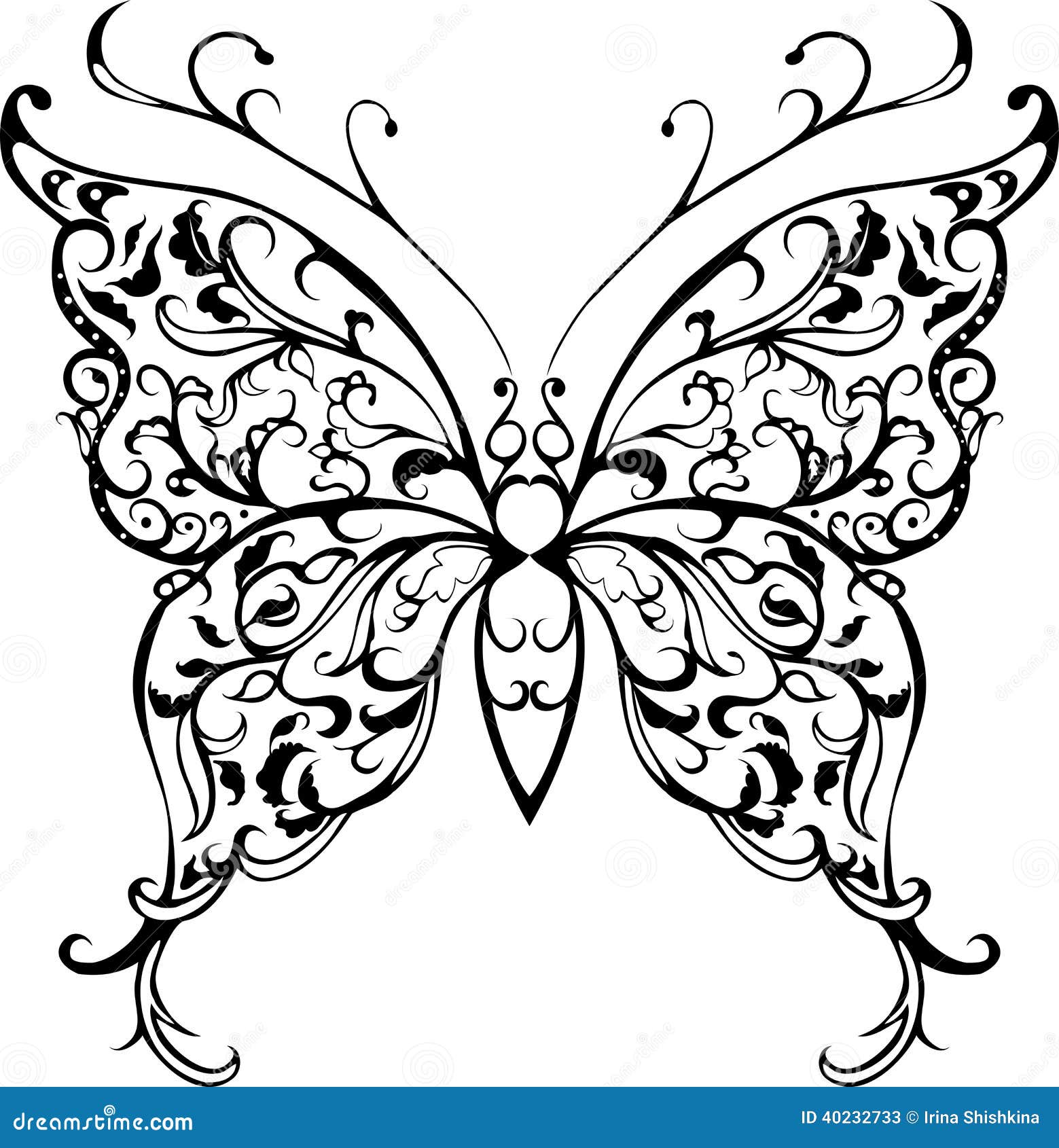 Download Pattern lace butterfly stock vector. Illustration of ...