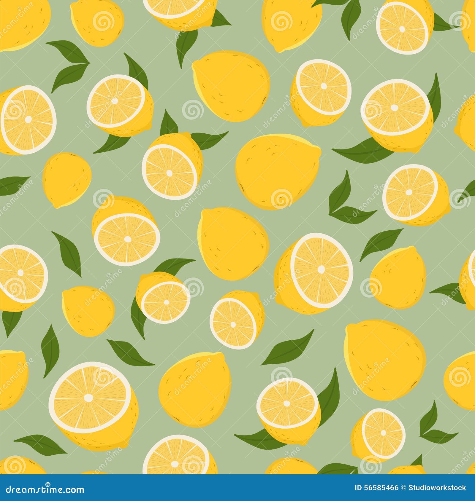 Pattern of lemons. stock vector. Illustration of color - 56585466