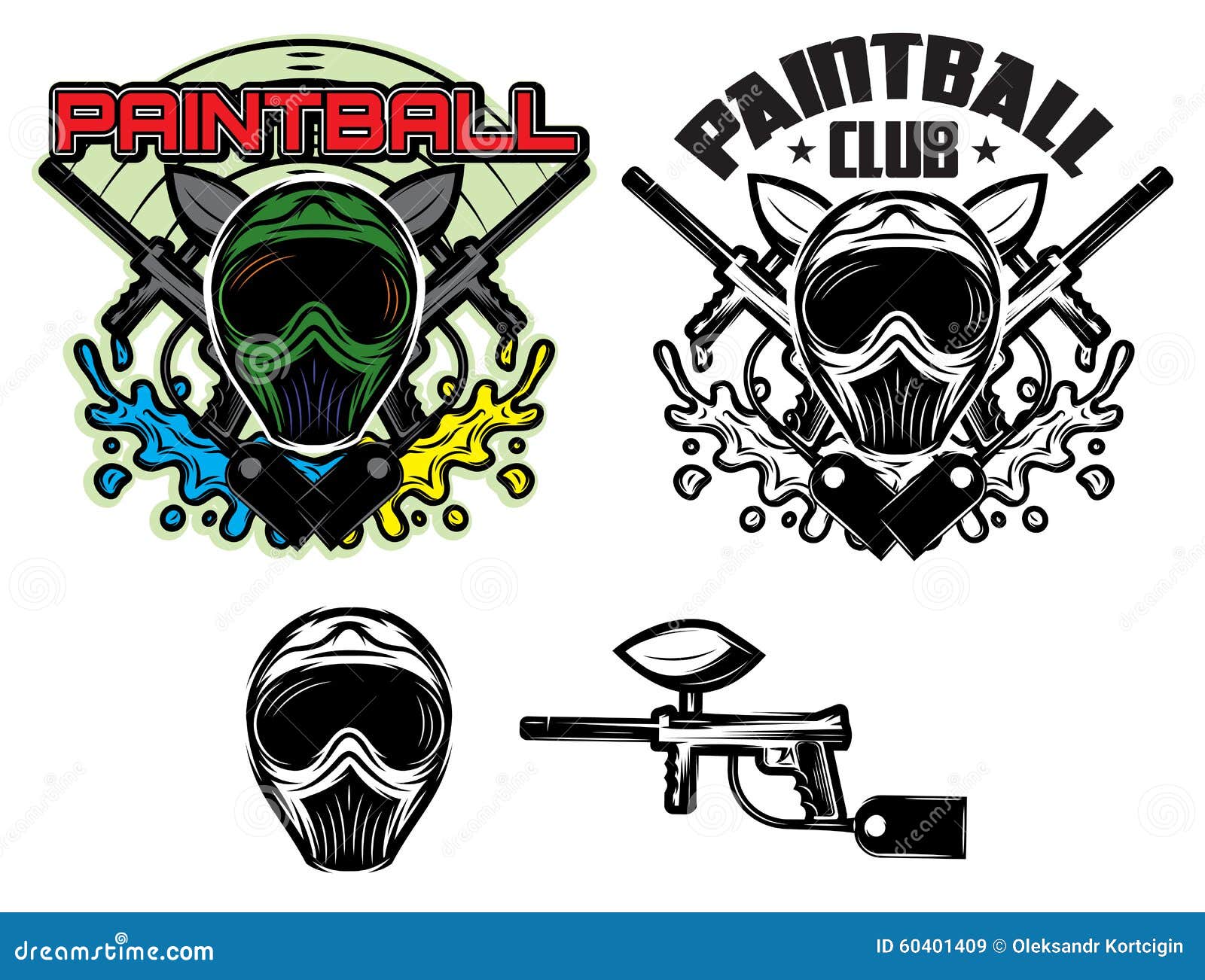 Mask For Paintball Icon, Cartoon Style Vector Illustration