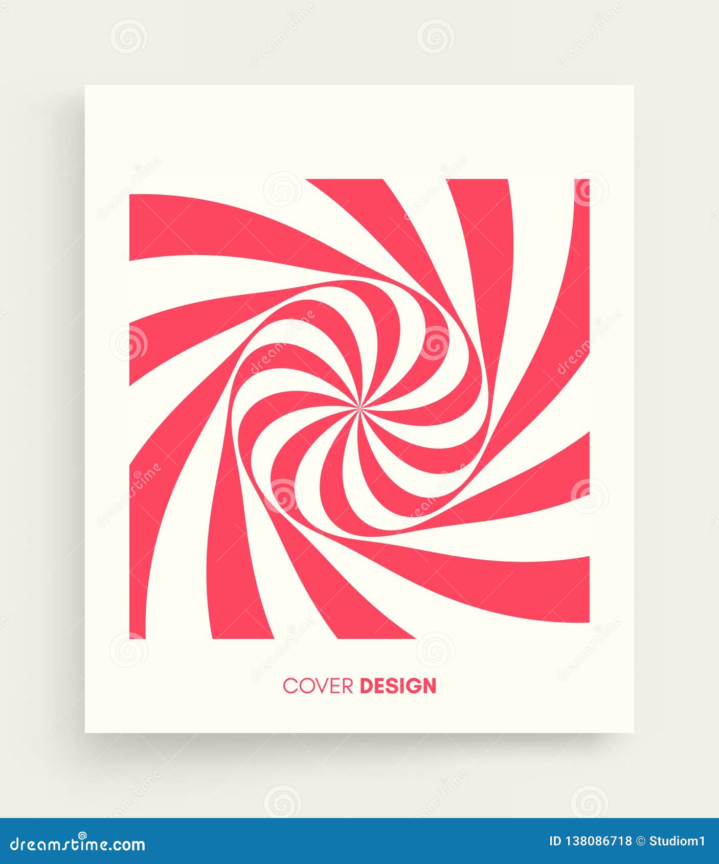 Pattern with Optical Illusion. Red and White Design. Abstract Striped