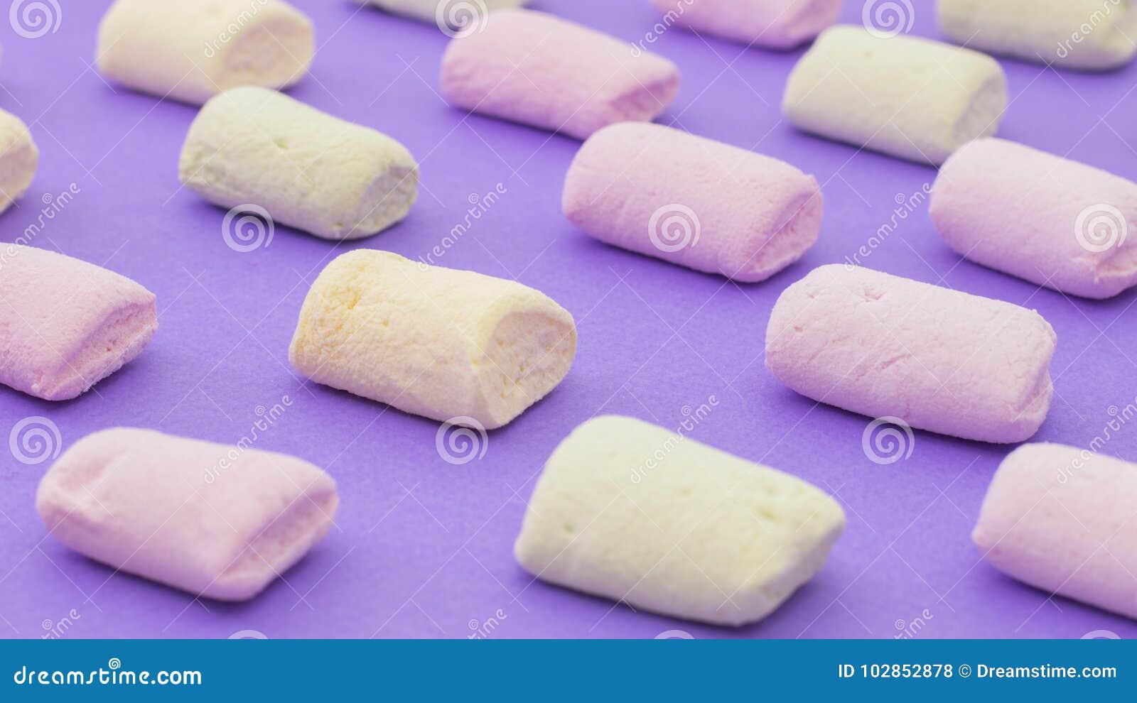 Pattern with Pink Green and Yellow with Marshmallows Stock Photo