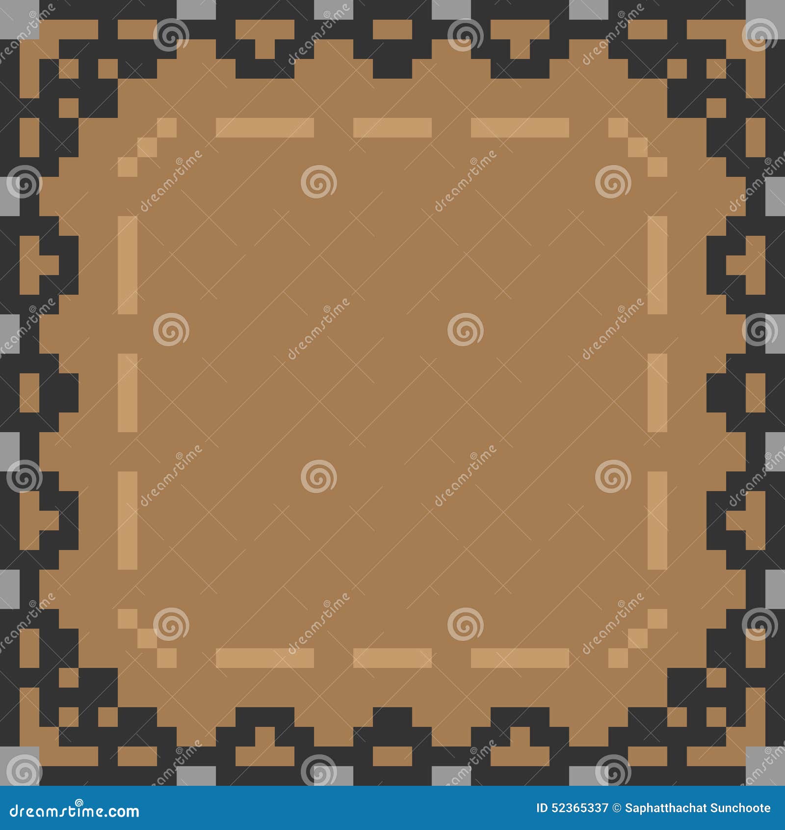Pattern Pixel Art Frame Brown Stock Vector Illustration of graphic