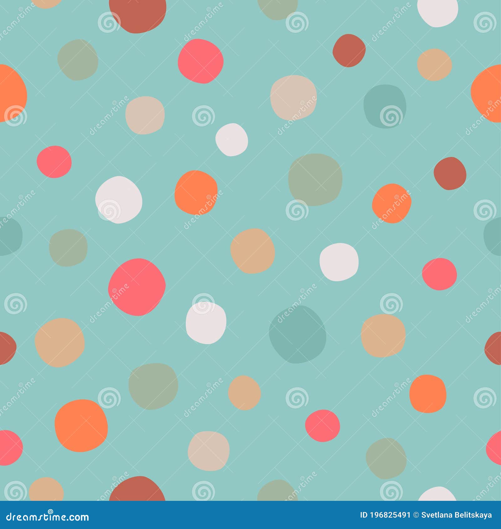 pattern polka dots on sea blue