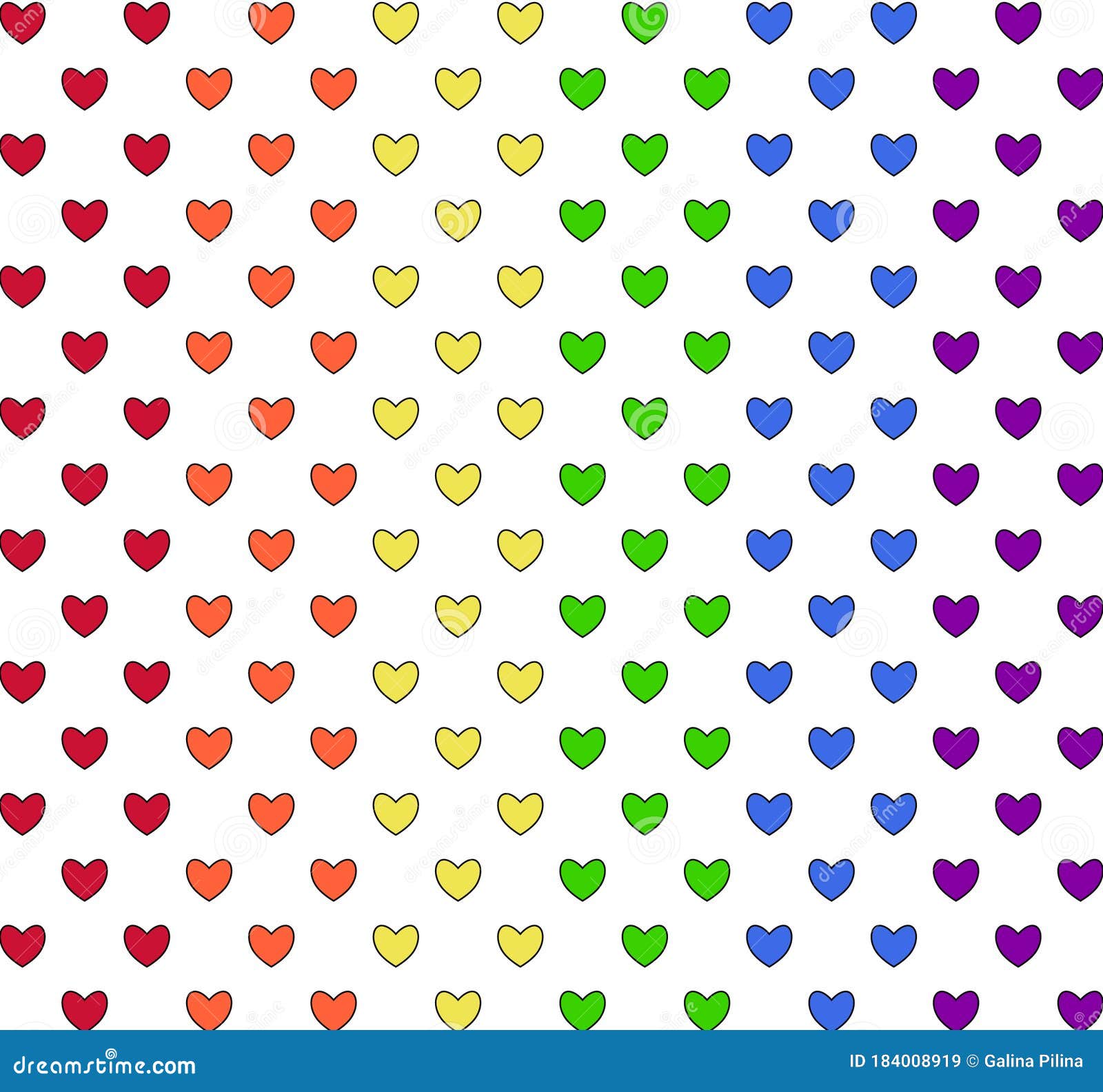 A Pattern of Colorful Small Hearts. Stock Vector - Illustration of ...