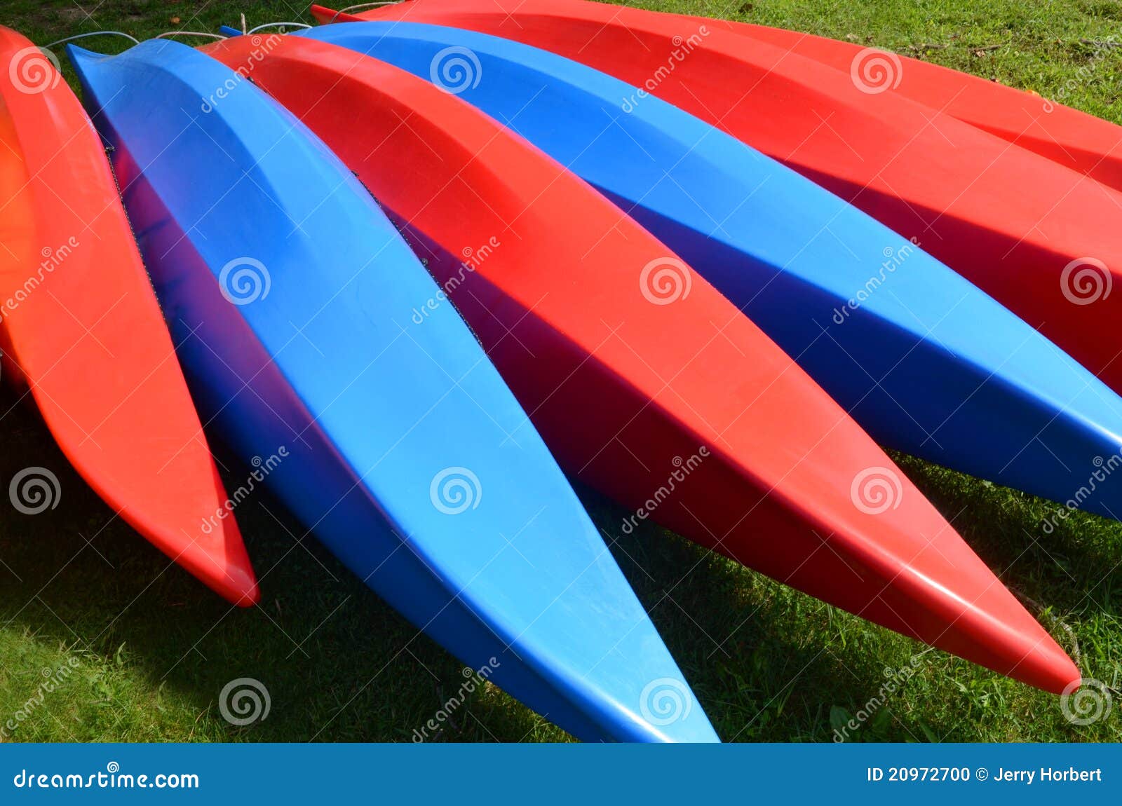 Pattern of Red and Blue Kayaks Stock Photo Image of plastic, outdoor